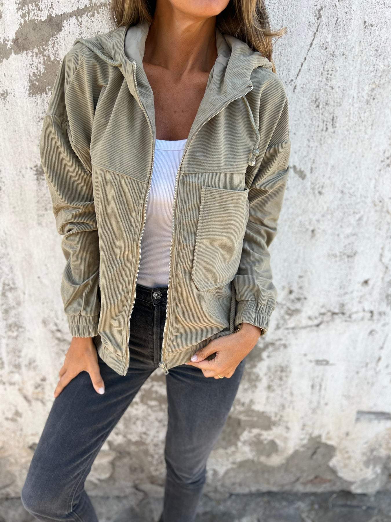 Ariellee – Kurtka Casual z Kapturem i Zamkiem