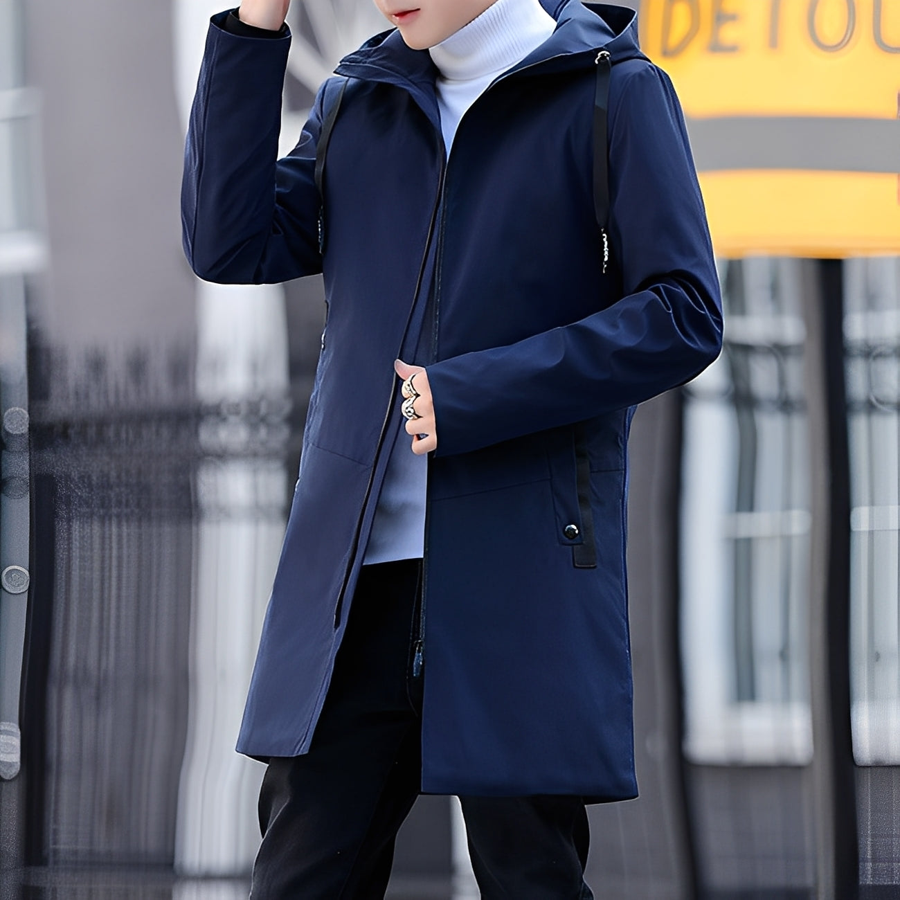 Derren - Luźna, lekka kurtka męska z kapturem