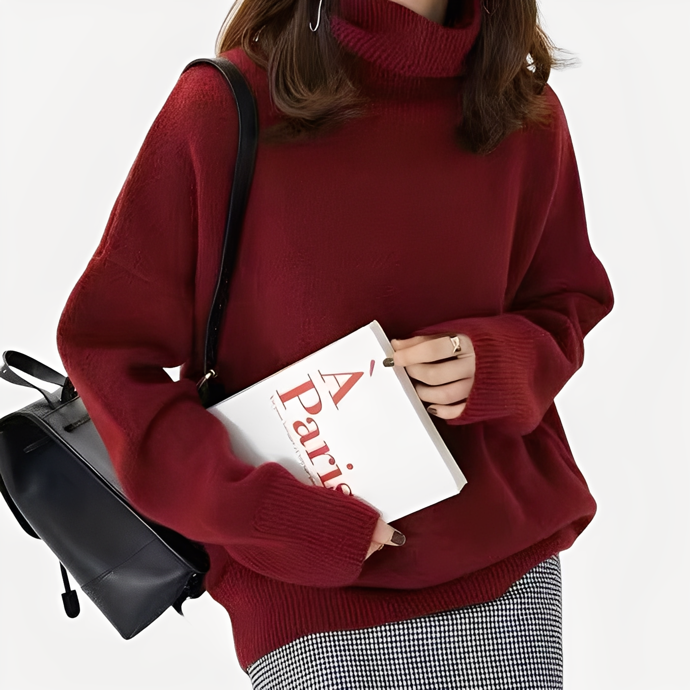 Amilia - Elegancki, luźny sweter z golfem dla kobiet