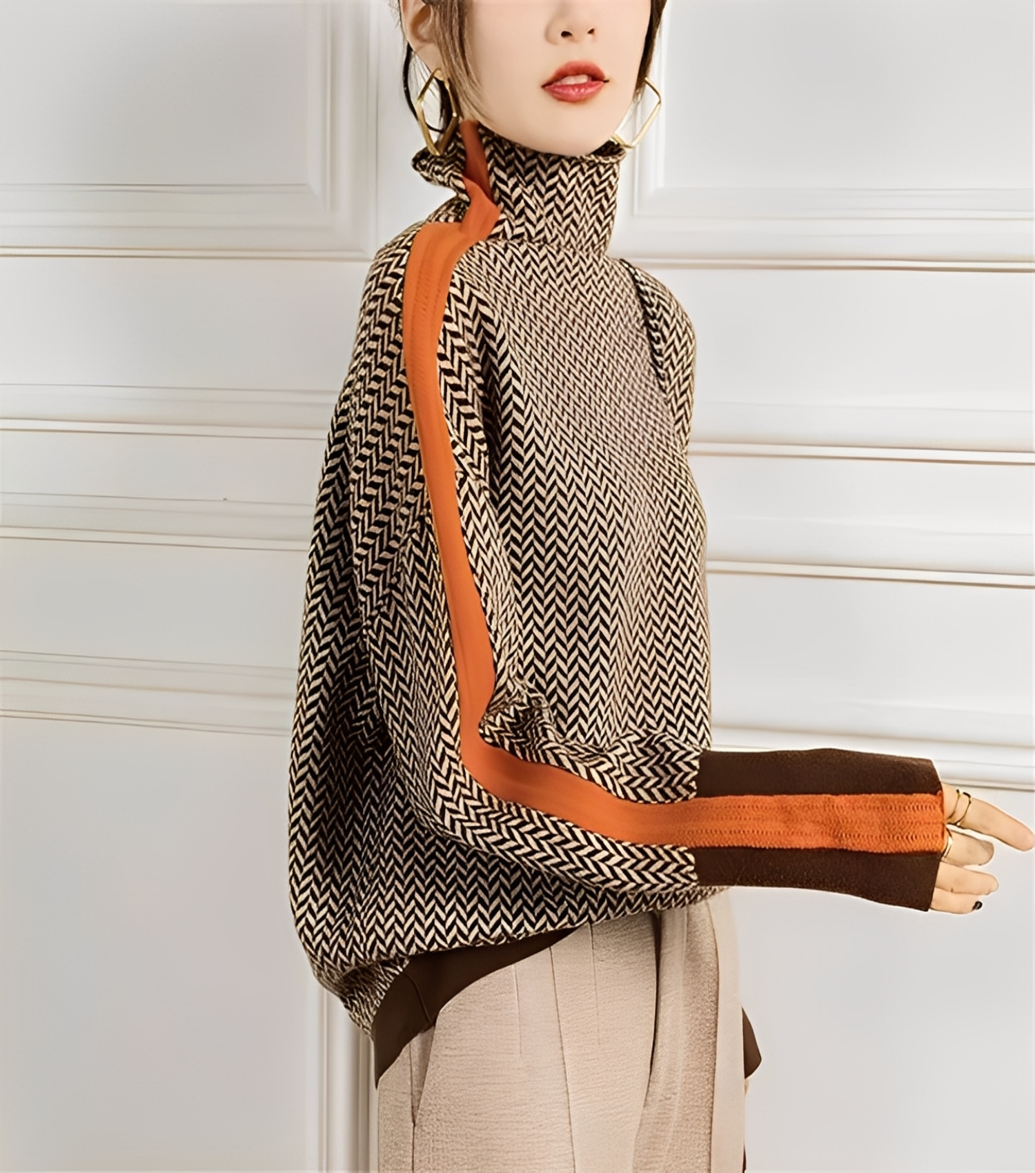 Anita - Elegancki sweterek z golfem z kaszmiru dla kobiet