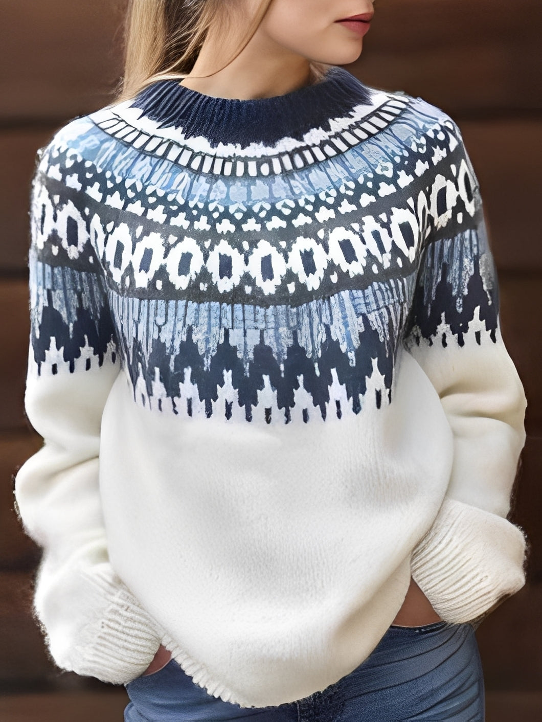 Lorine - Ciepły sweter damski z eleganckim wzorem