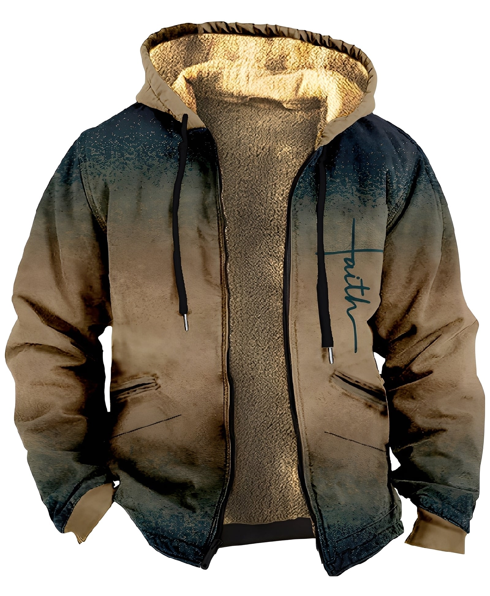 Mervin - Kolorowa welurowa kurtka z kapturem dla mężczyzn