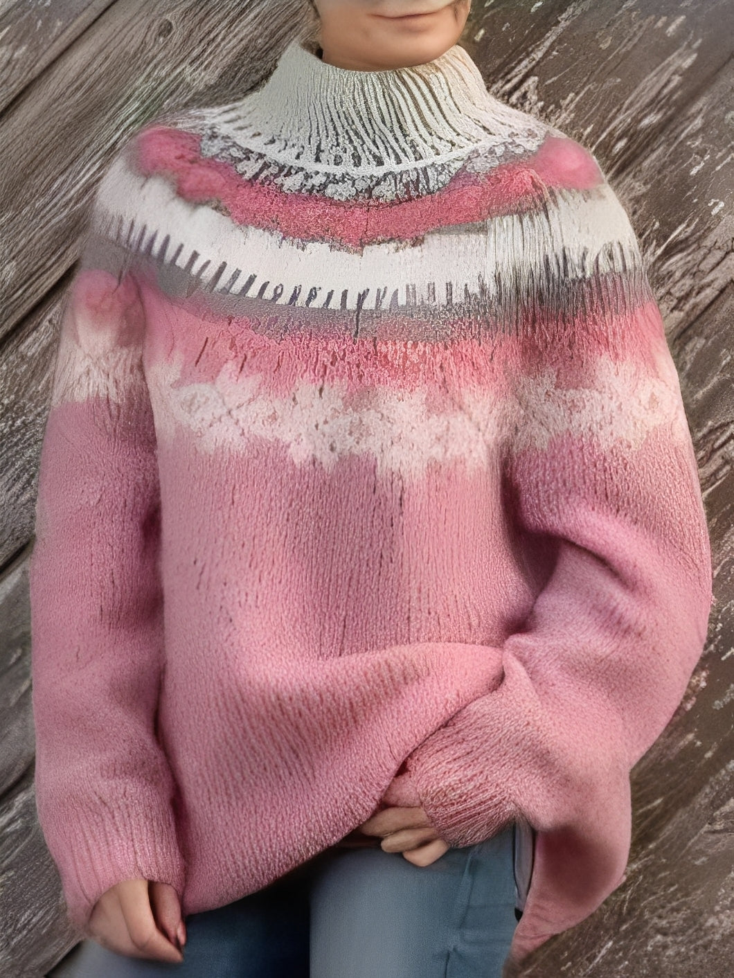 Lorine - Ciepły sweter damski z eleganckim wzorem