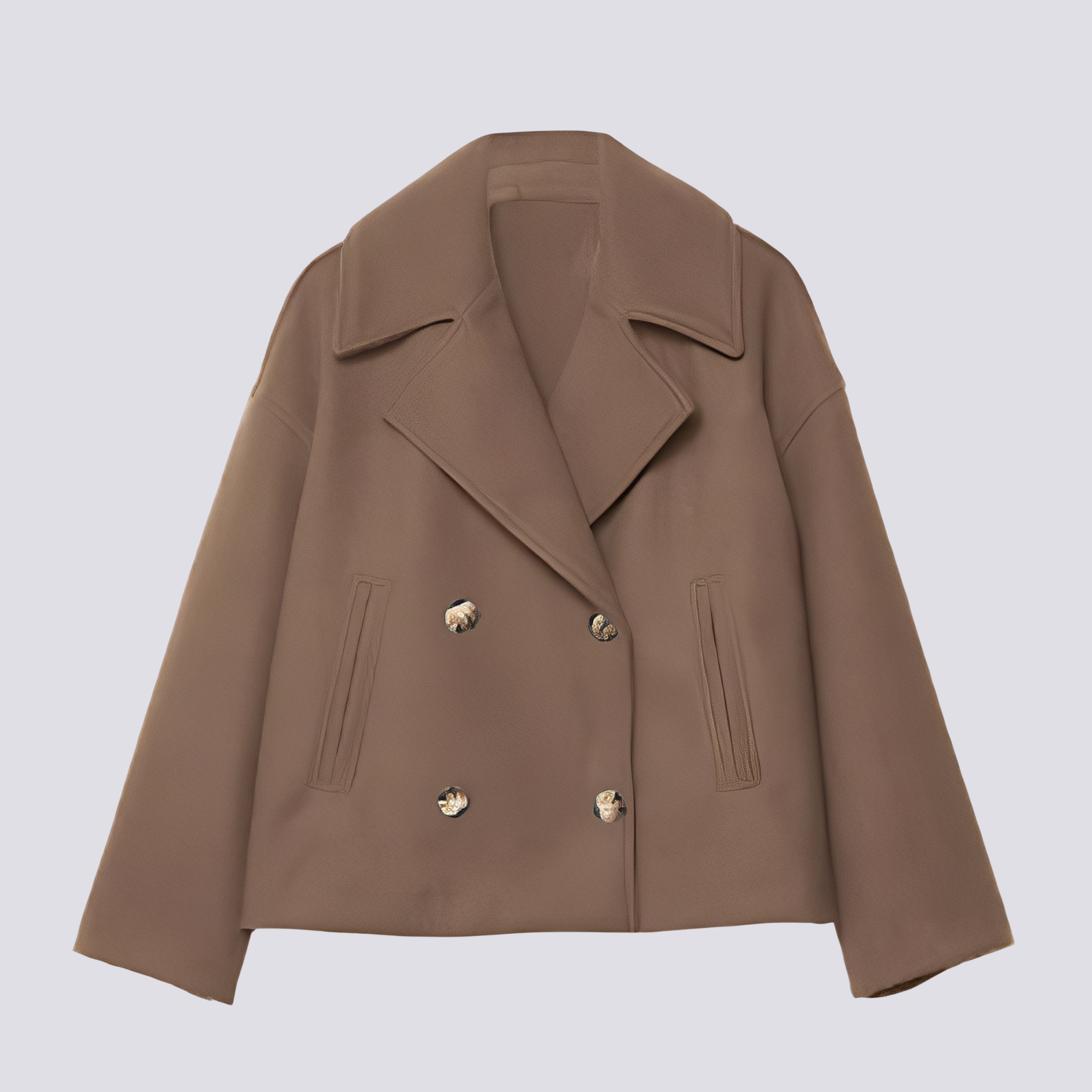 Bethney - Stylowa, krótka kurtka wełniana z klasycznym kołnierzem dla kobiet