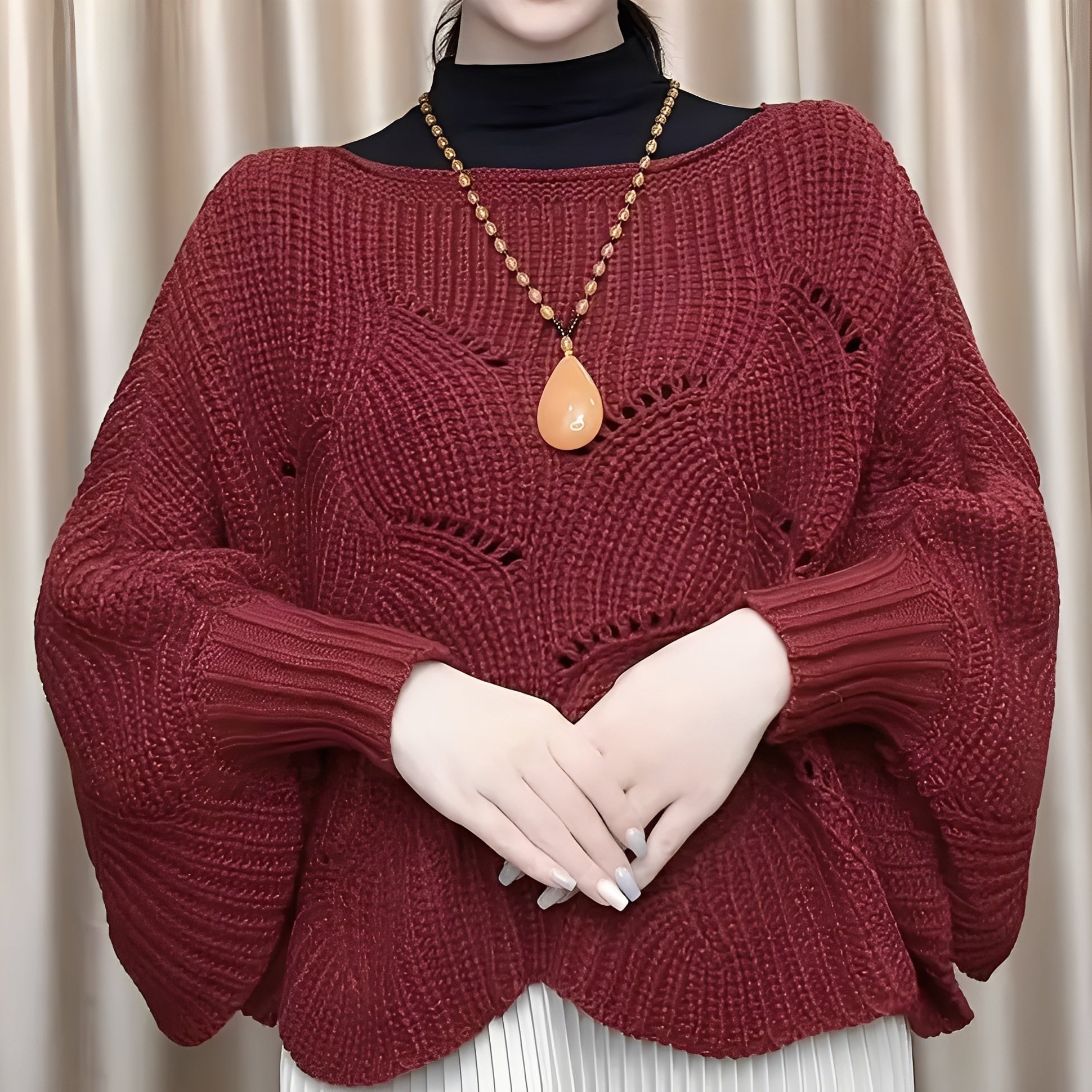 Celestine - Damski sweter termiczny z szerokimi rękawami