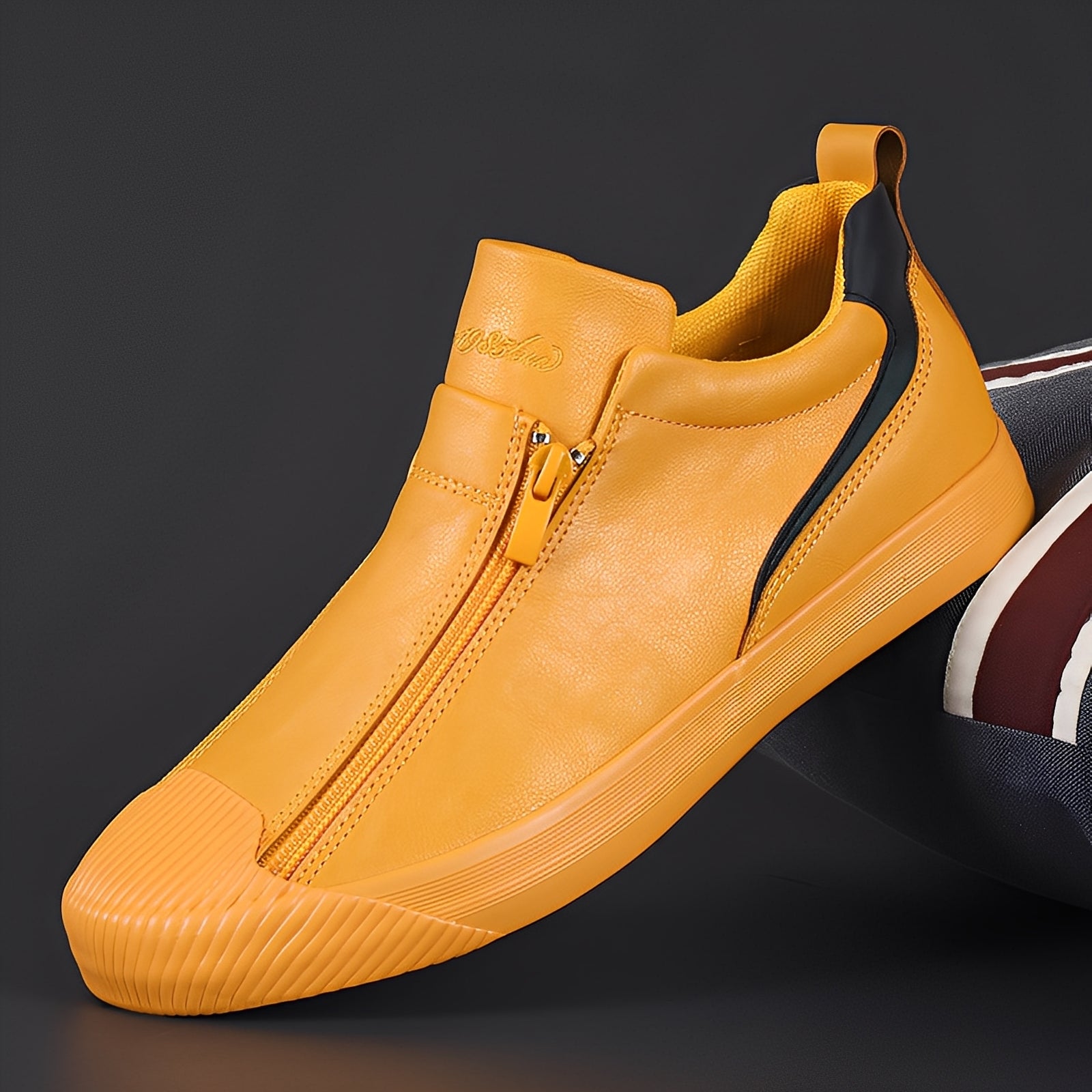 Nathan - Eleganckie damskie buty skórzane z zamkiem błyskawicznym