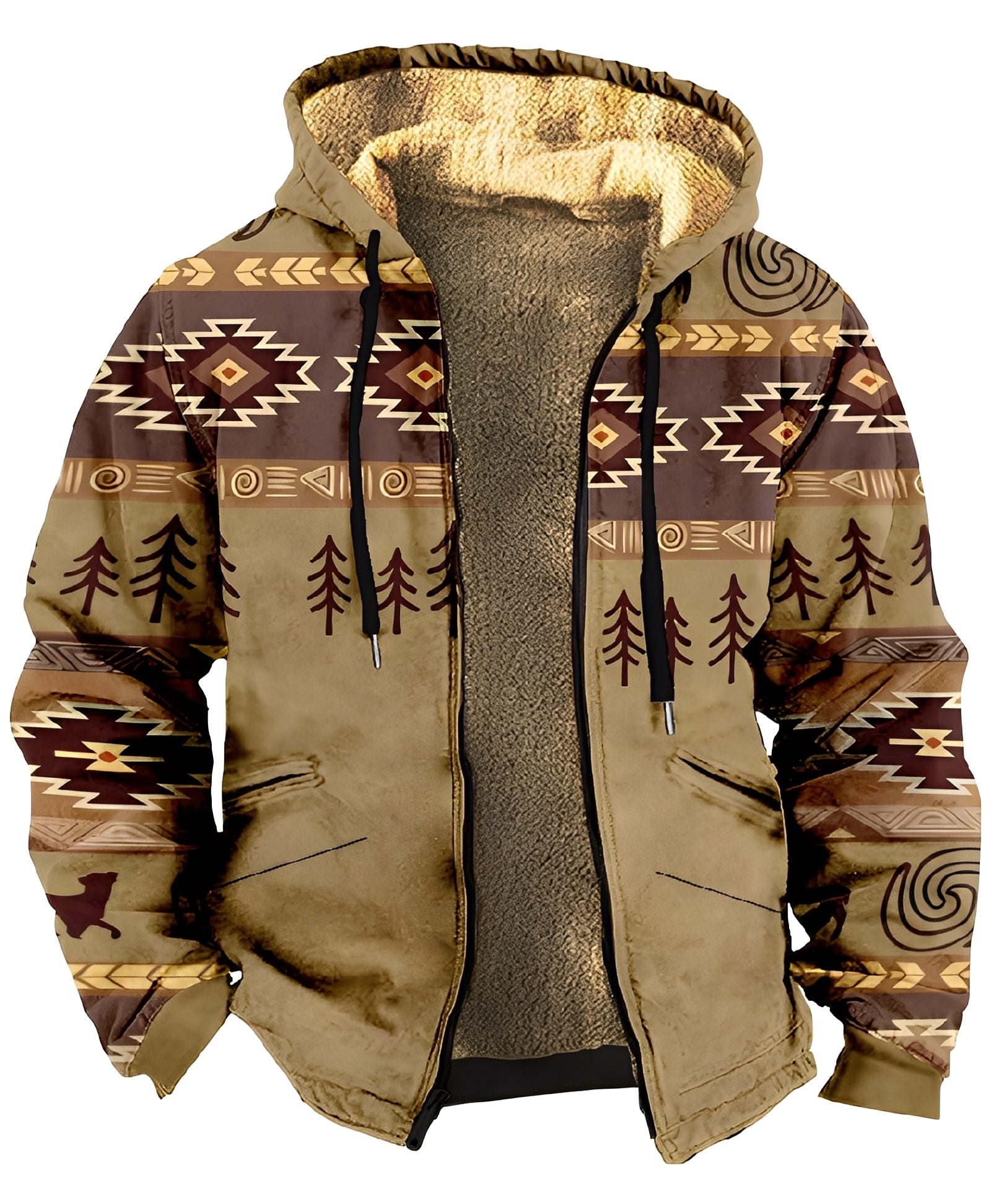 Mervin - Kolorowa welurowa kurtka z kapturem dla mężczyzn