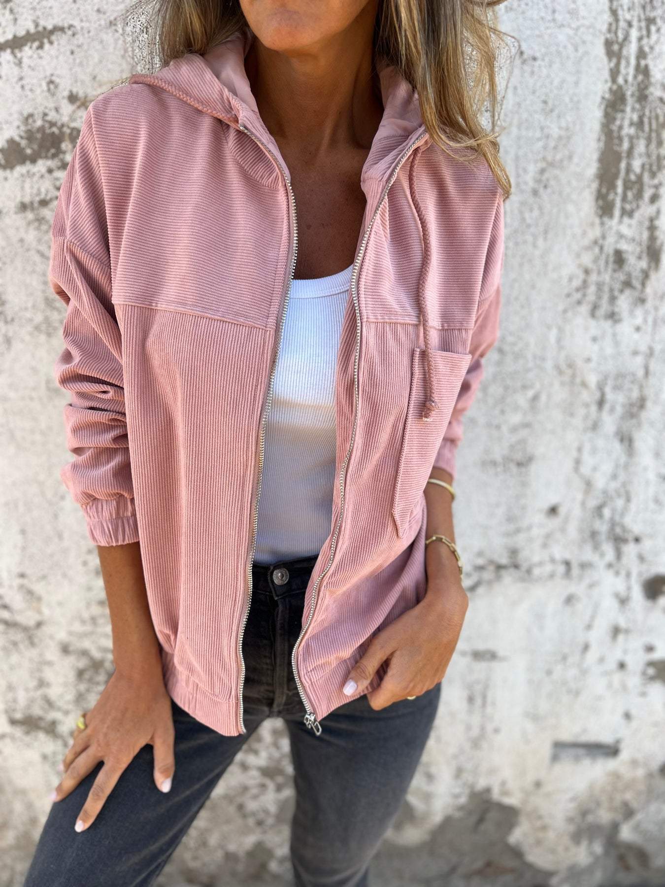 Ariellee – Kurtka Casual z Kapturem i Zamkiem