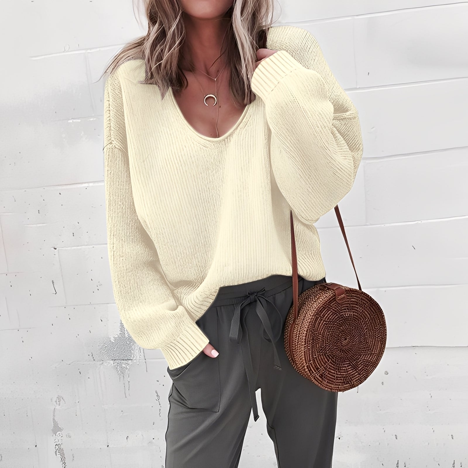 Kaylen - Damski luźny sweter