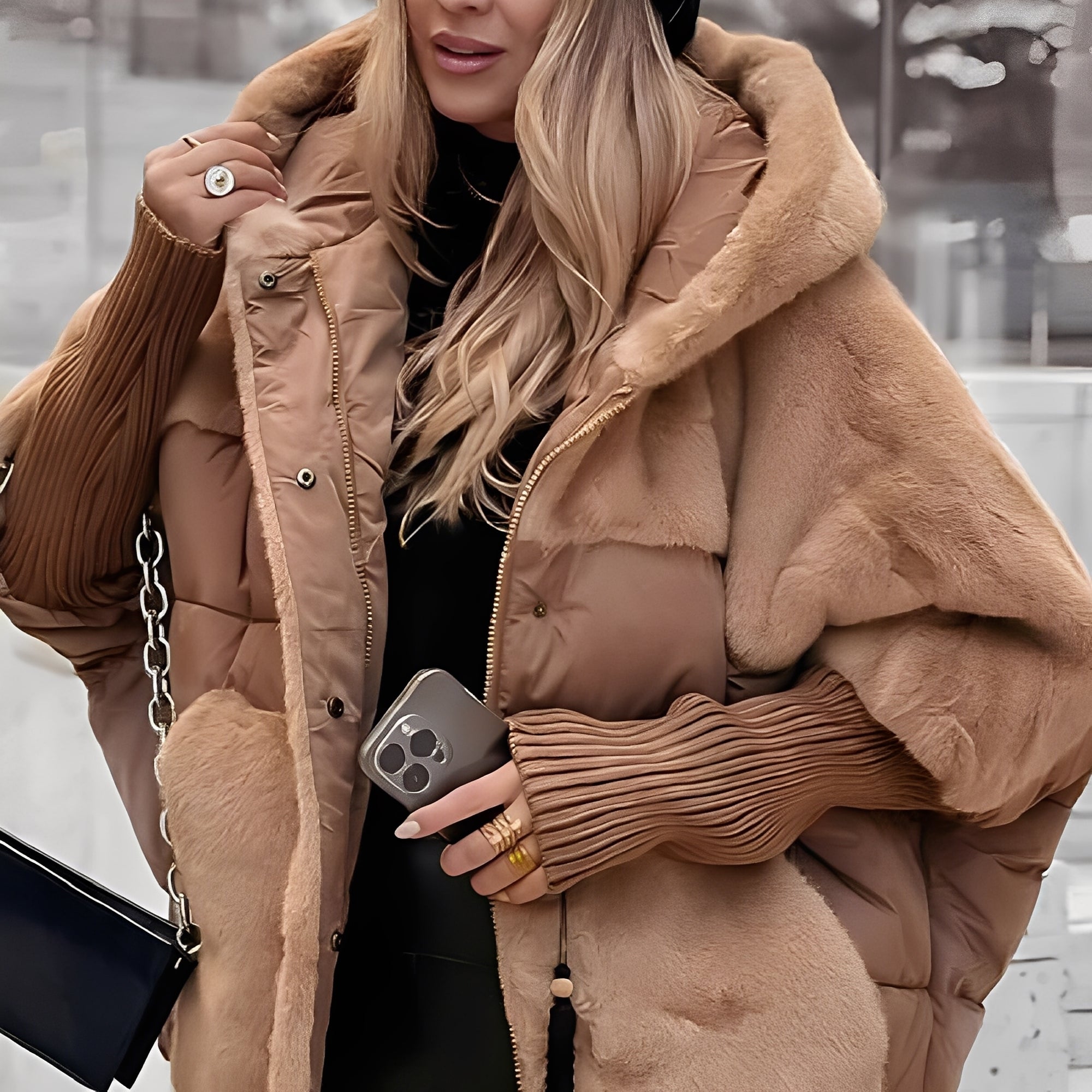 Alayna - Stylowa kurtka z syntetycznym futrem dla kobiet
