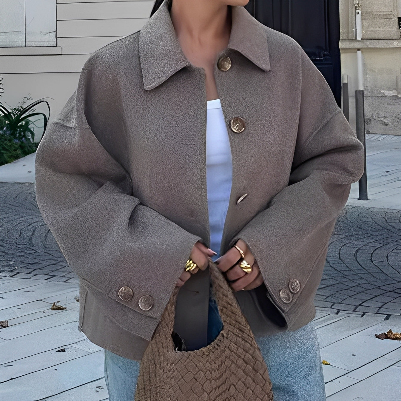 Patricia - Damska kurtka z szerokim kołnierzem