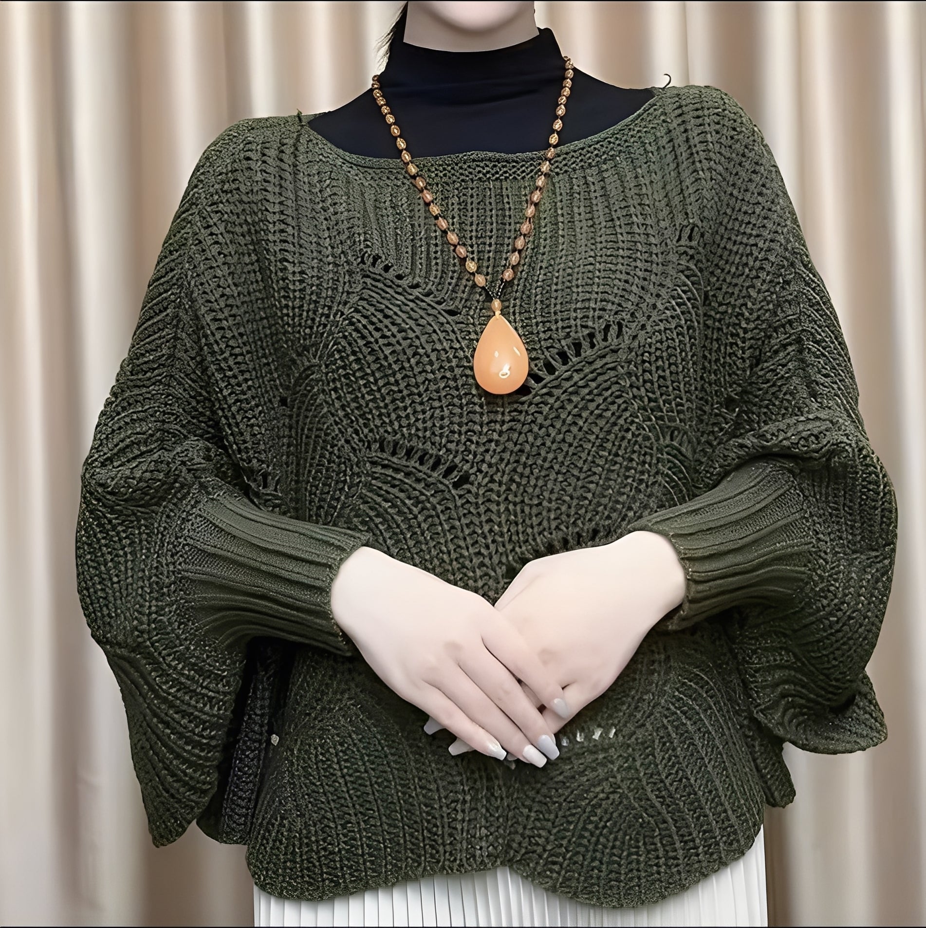 Celestine - Damski sweter termiczny z szerokimi rękawami