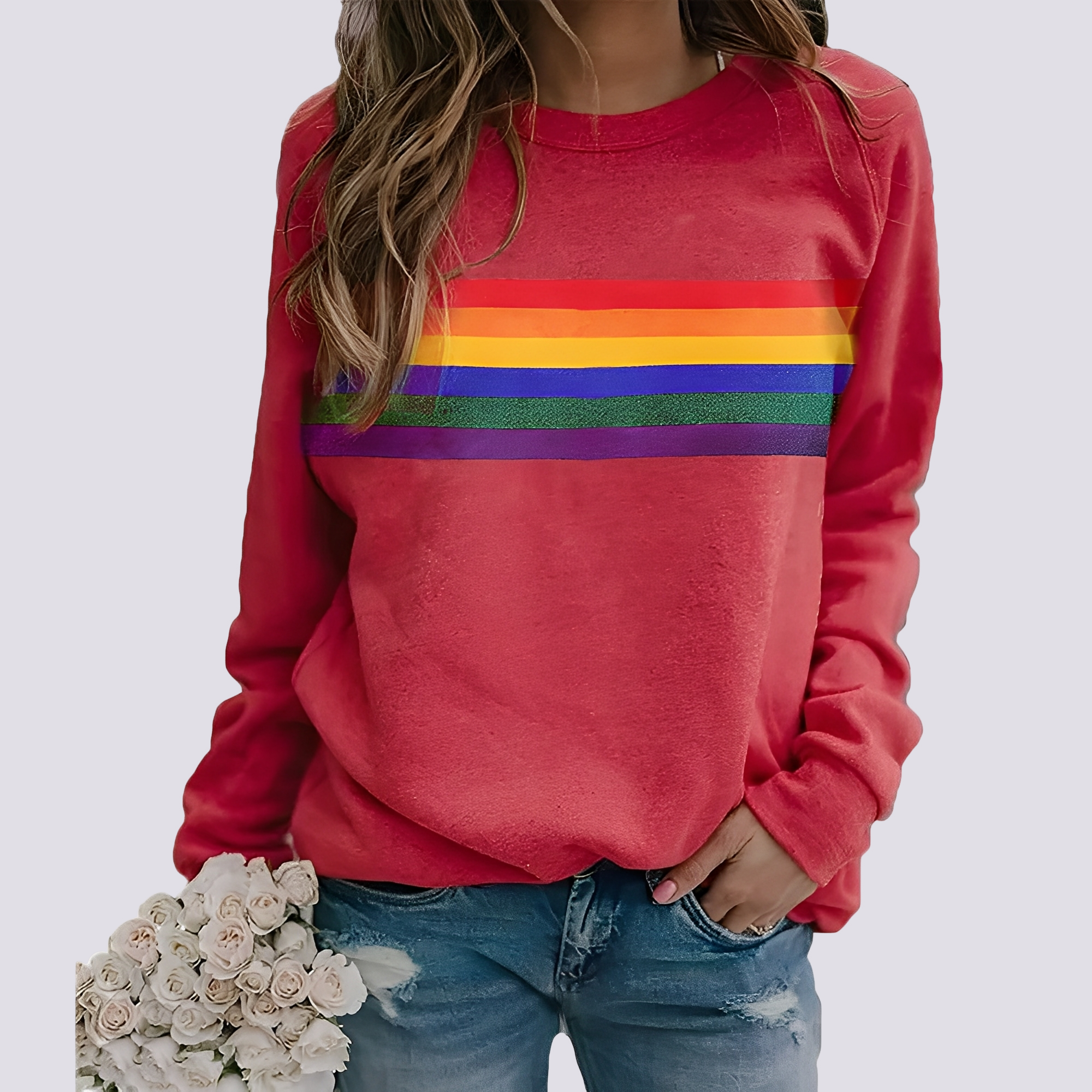 Roseann - Stylowy sweter z kolorowym wzorem dla kobiet