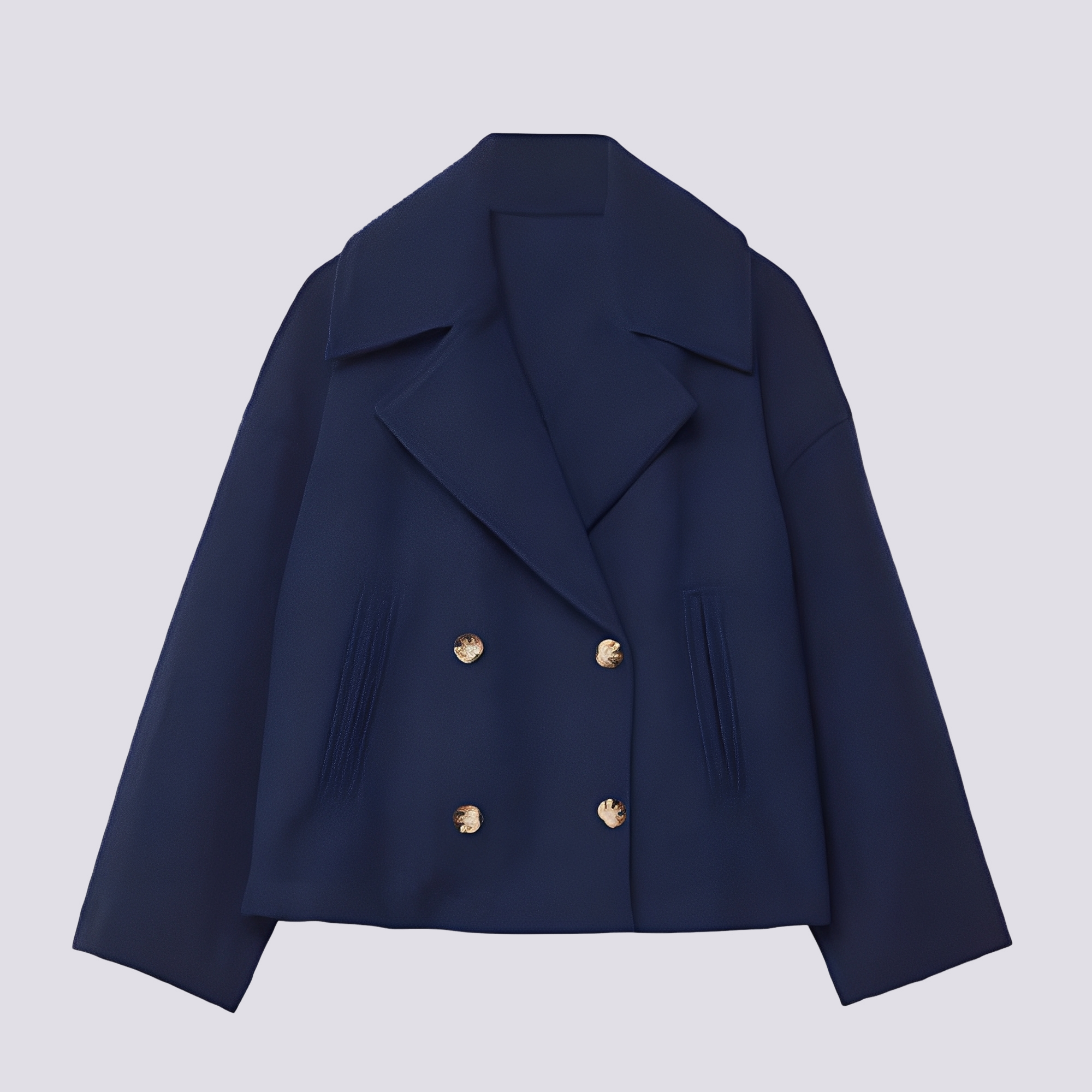 Bethney - Stylowa, krótka kurtka wełniana z klasycznym kołnierzem dla kobiet