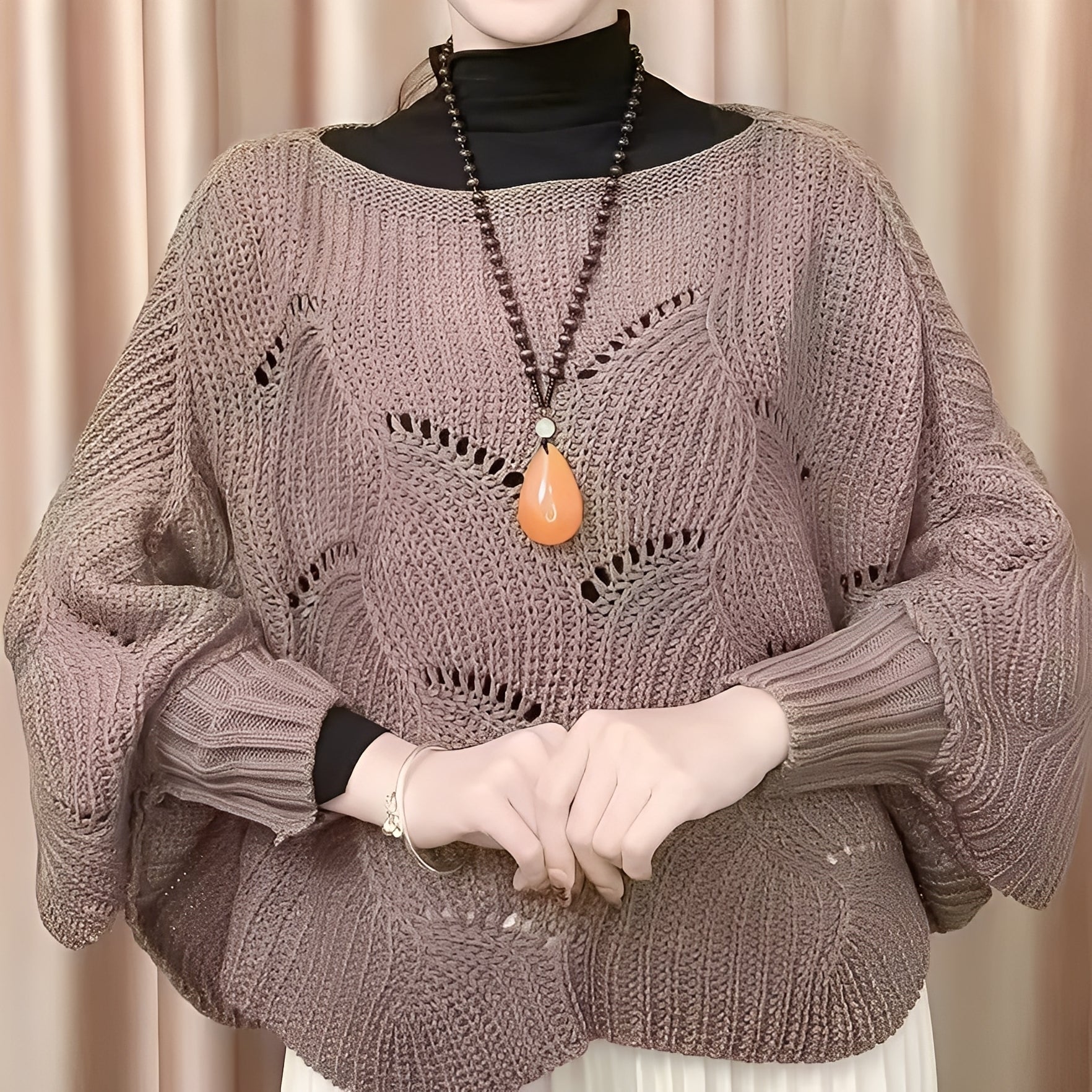 Celestine - Damski sweter termiczny z szerokimi rękawami