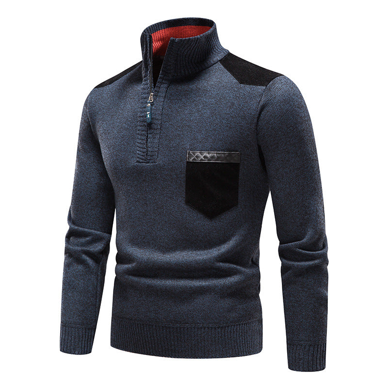 Rayne - Stylowy męski sweter z zamkiem i kieszonką