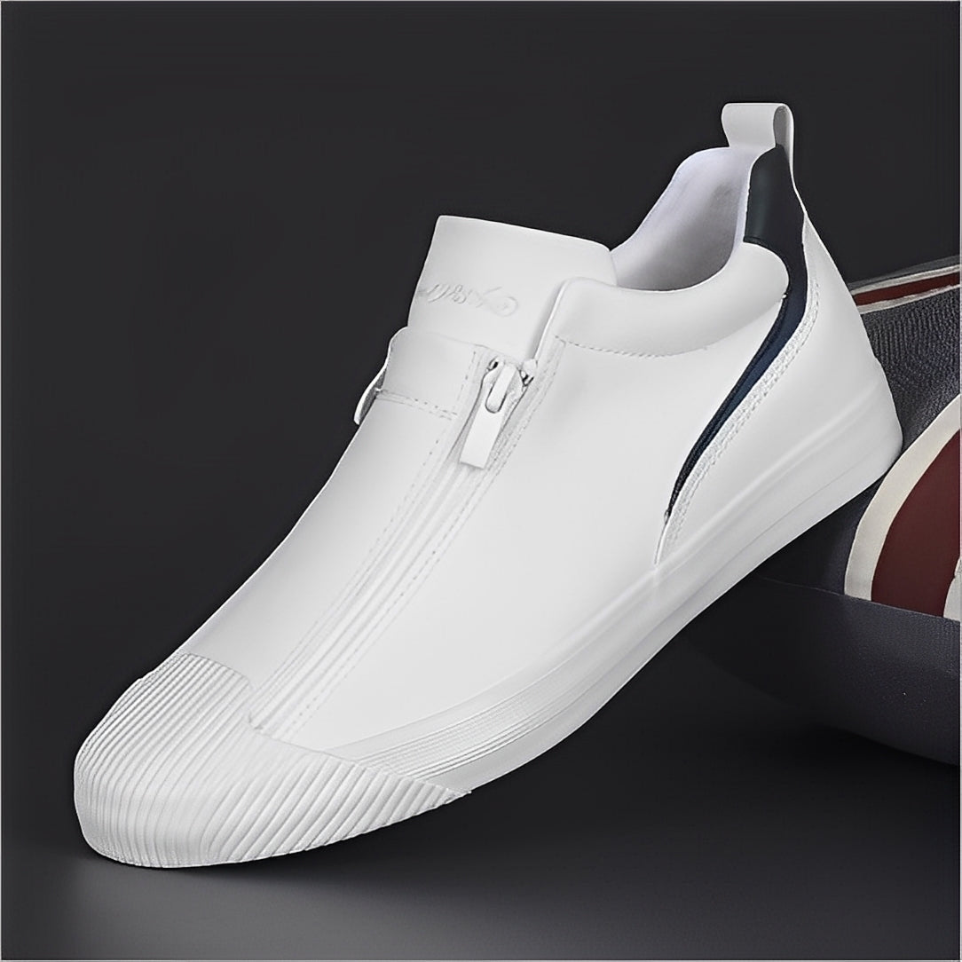 Marcus - Buty skórzane z podwójnym zamkiem dla mężczyzn