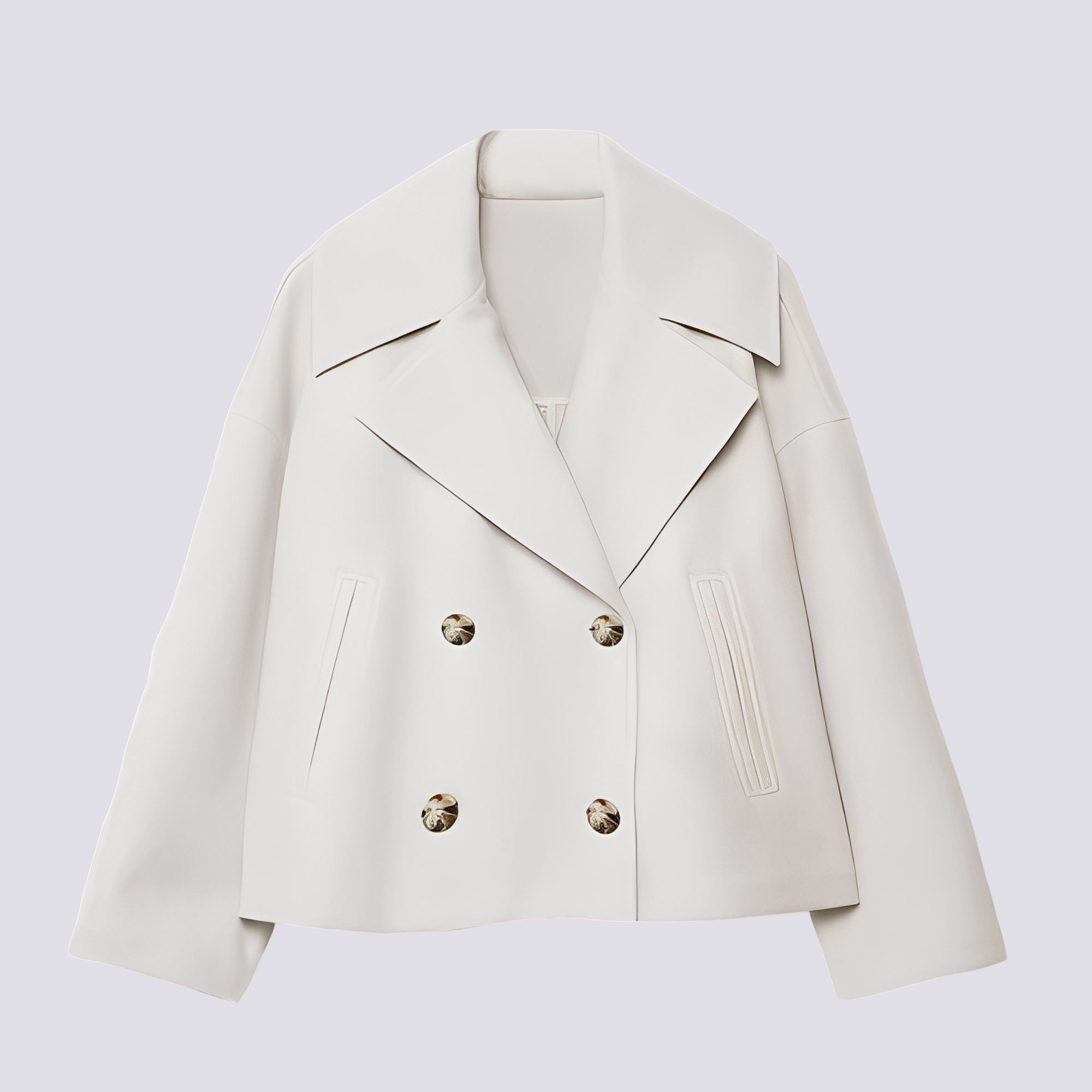 Bethney - Stylowa, krótka kurtka wełniana z klasycznym kołnierzem dla kobiet