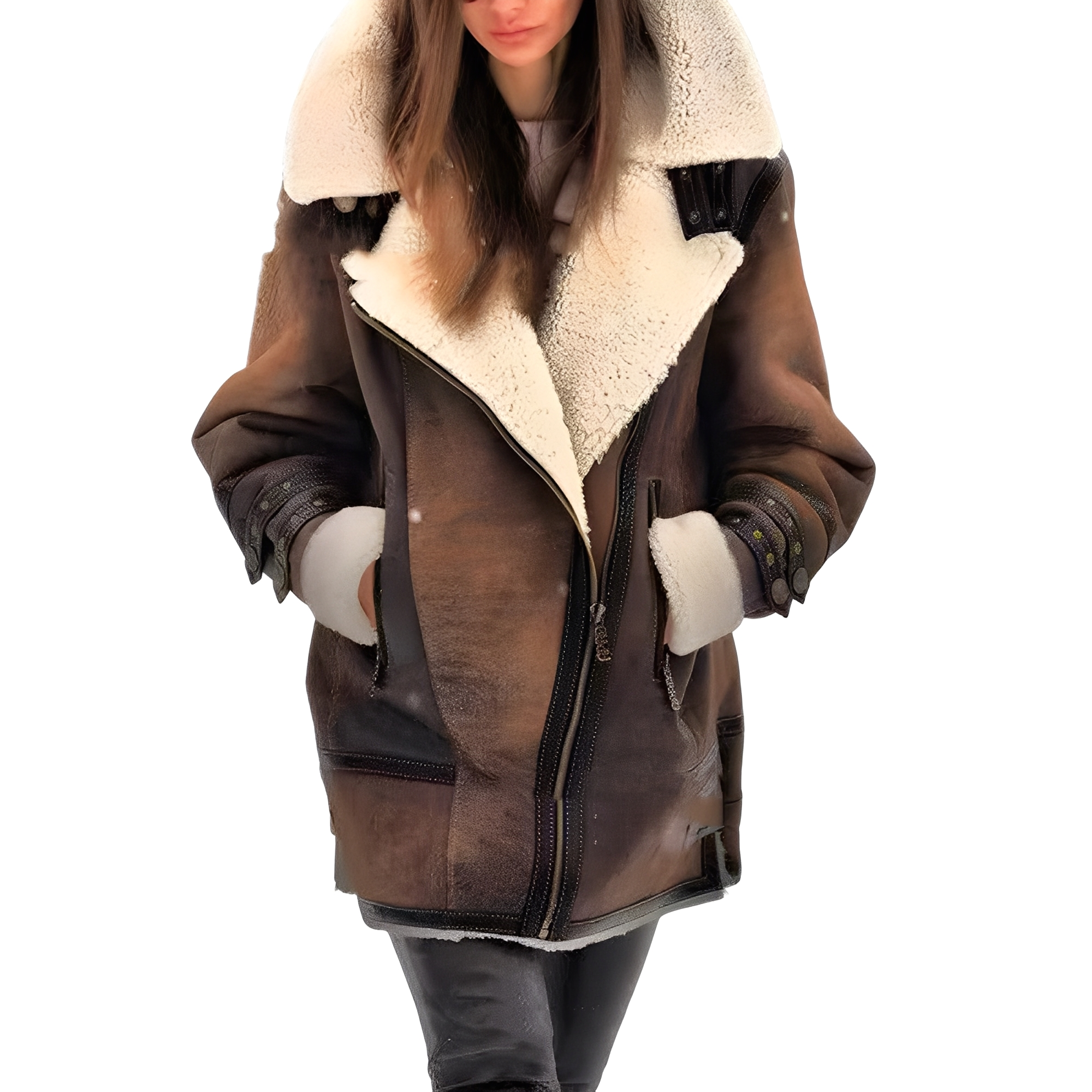 Leilani - Stylowa kurtka skórzana z ciepłą podszewką dla kobiet