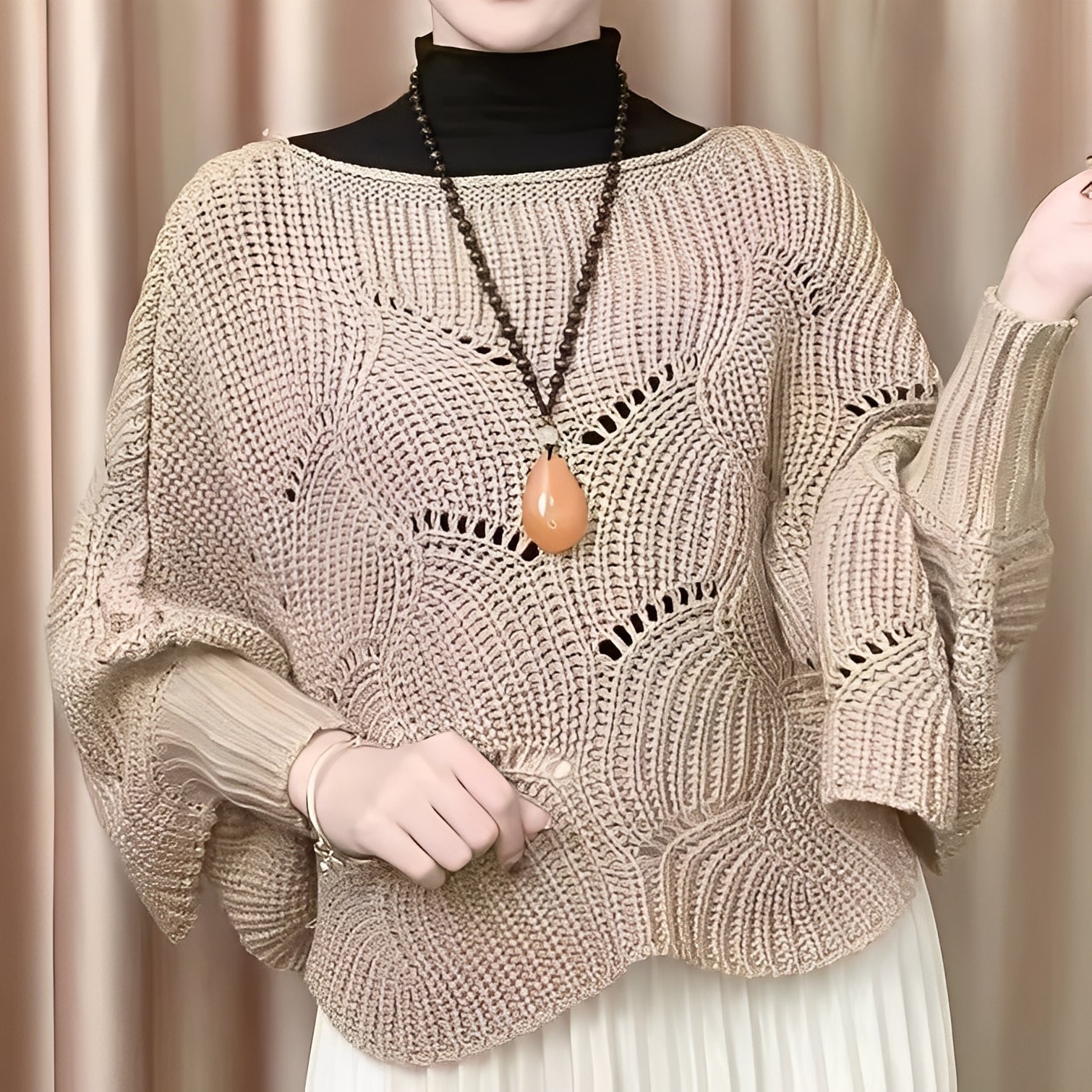 Celestine - Damski sweter termiczny z szerokimi rękawami