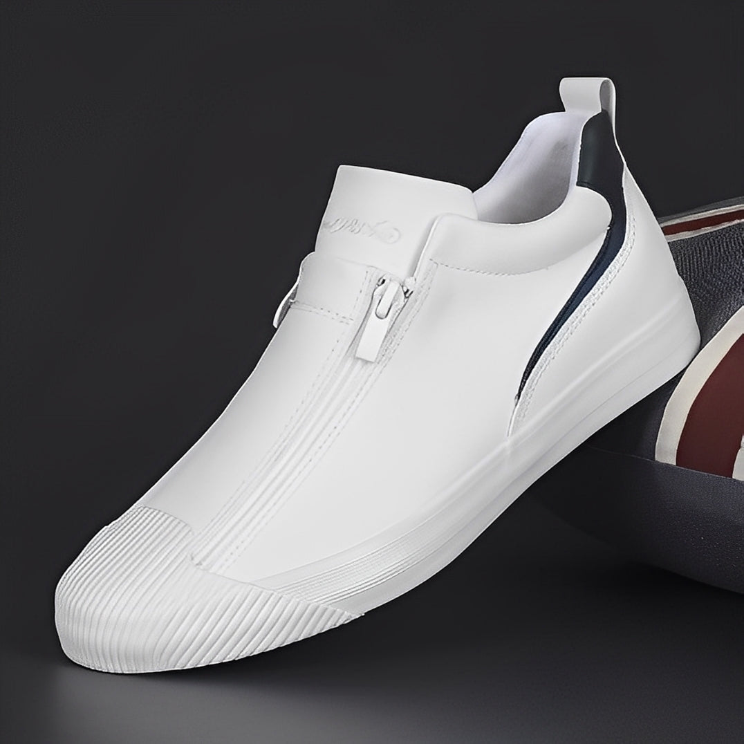 Nathan - Eleganckie damskie buty skórzane z zamkiem błyskawicznym