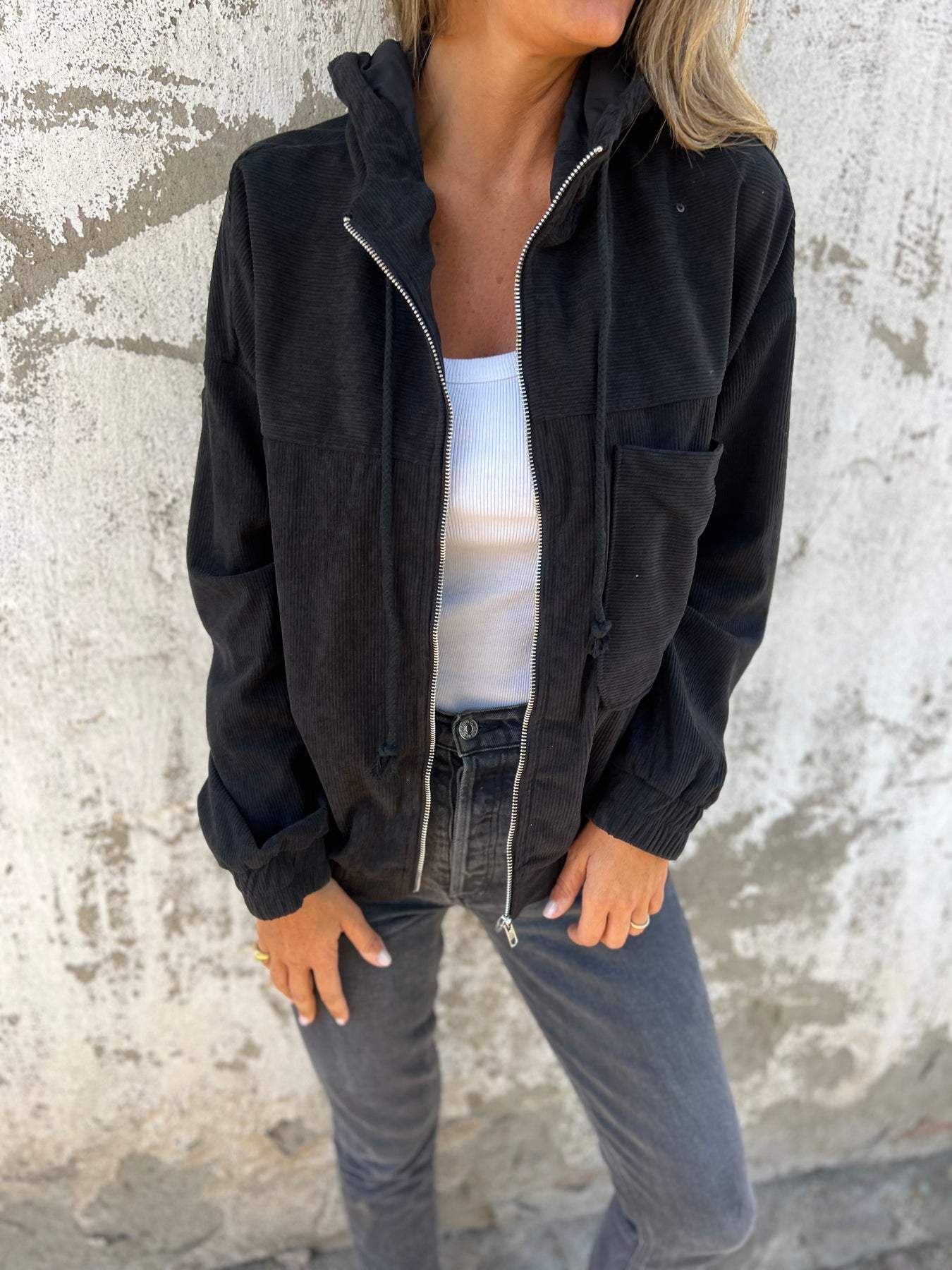Ariellee – Kurtka Casual z Kapturem i Zamkiem