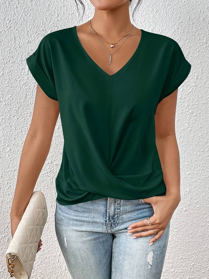 Zinnia – Luźny T-shirt z krótkim rękawem