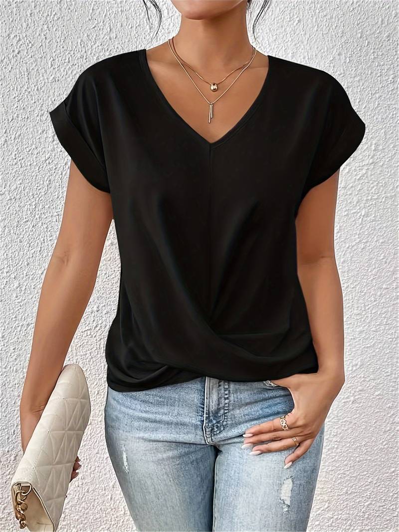 Zinnia – Luźny T-shirt z krótkim rękawem