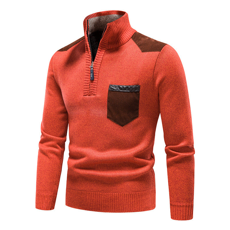 Rayne - Stylowy męski sweter z zamkiem i kieszonką