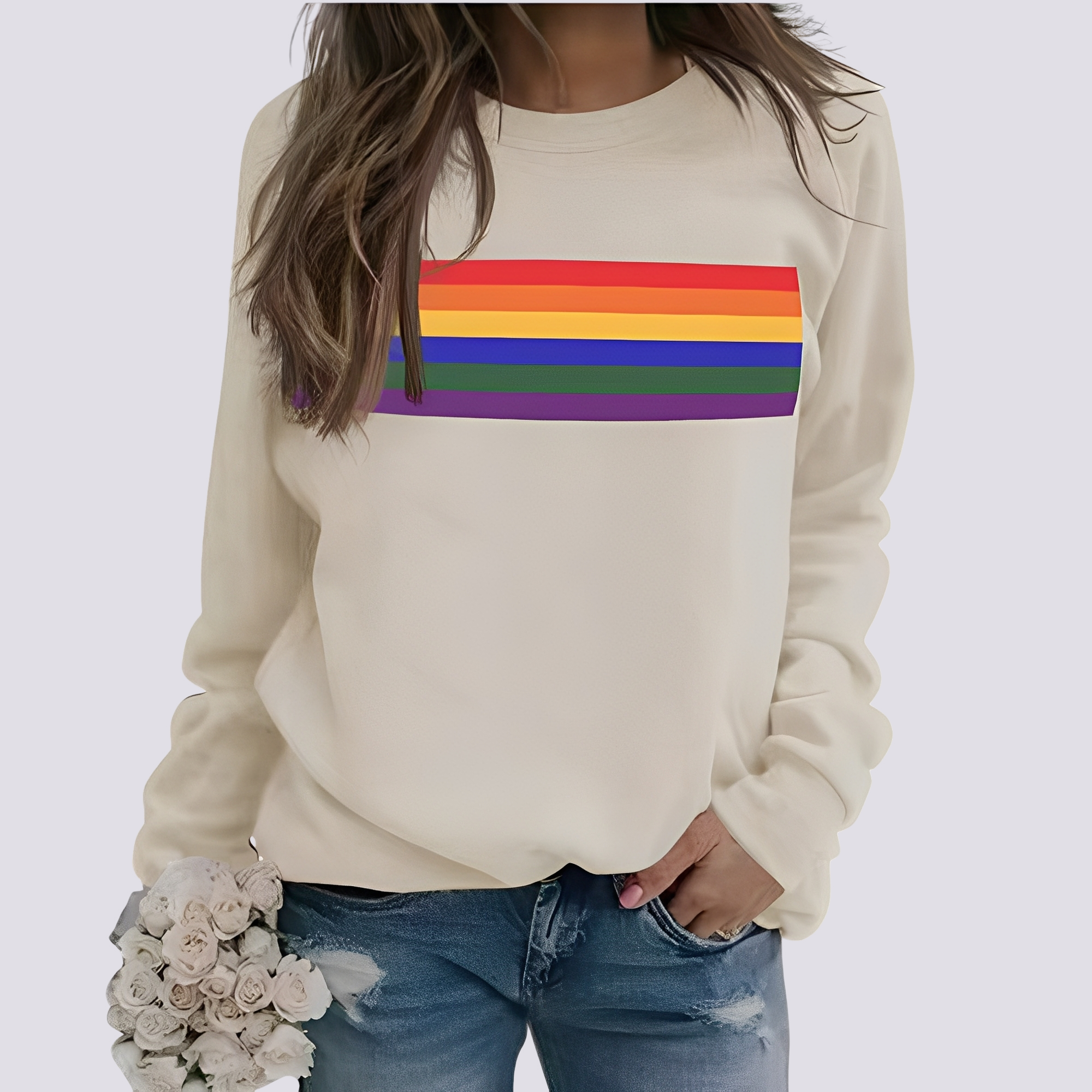 Roseann - Stylowy sweter z kolorowym wzorem dla kobiet