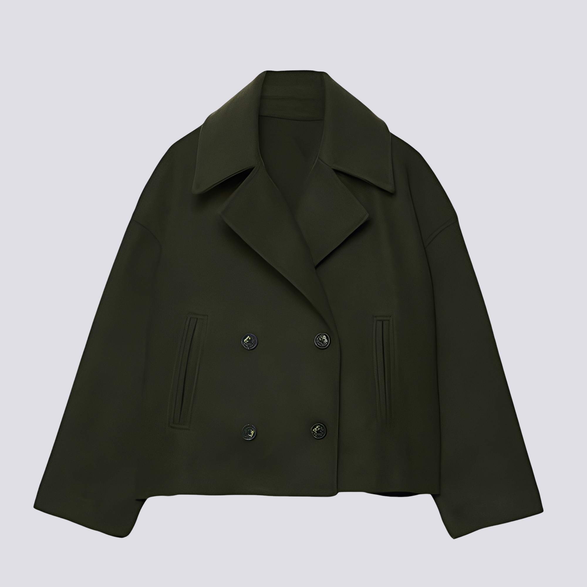 Bethney - Stylowa, krótka kurtka wełniana z klasycznym kołnierzem dla kobiet