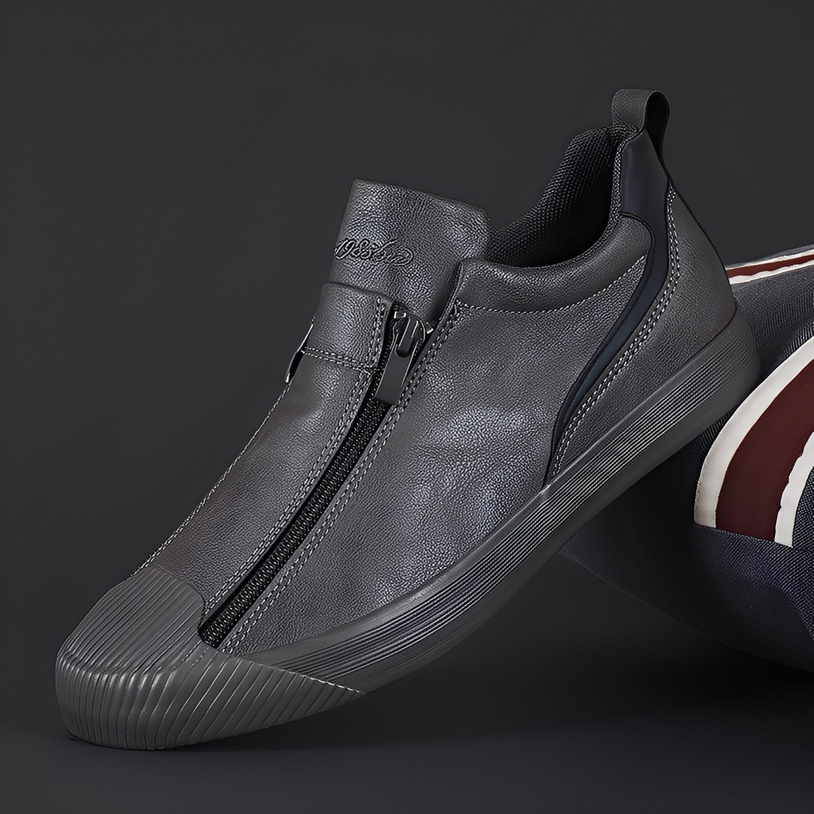 Nathan - Eleganckie damskie buty skórzane z zamkiem błyskawicznym