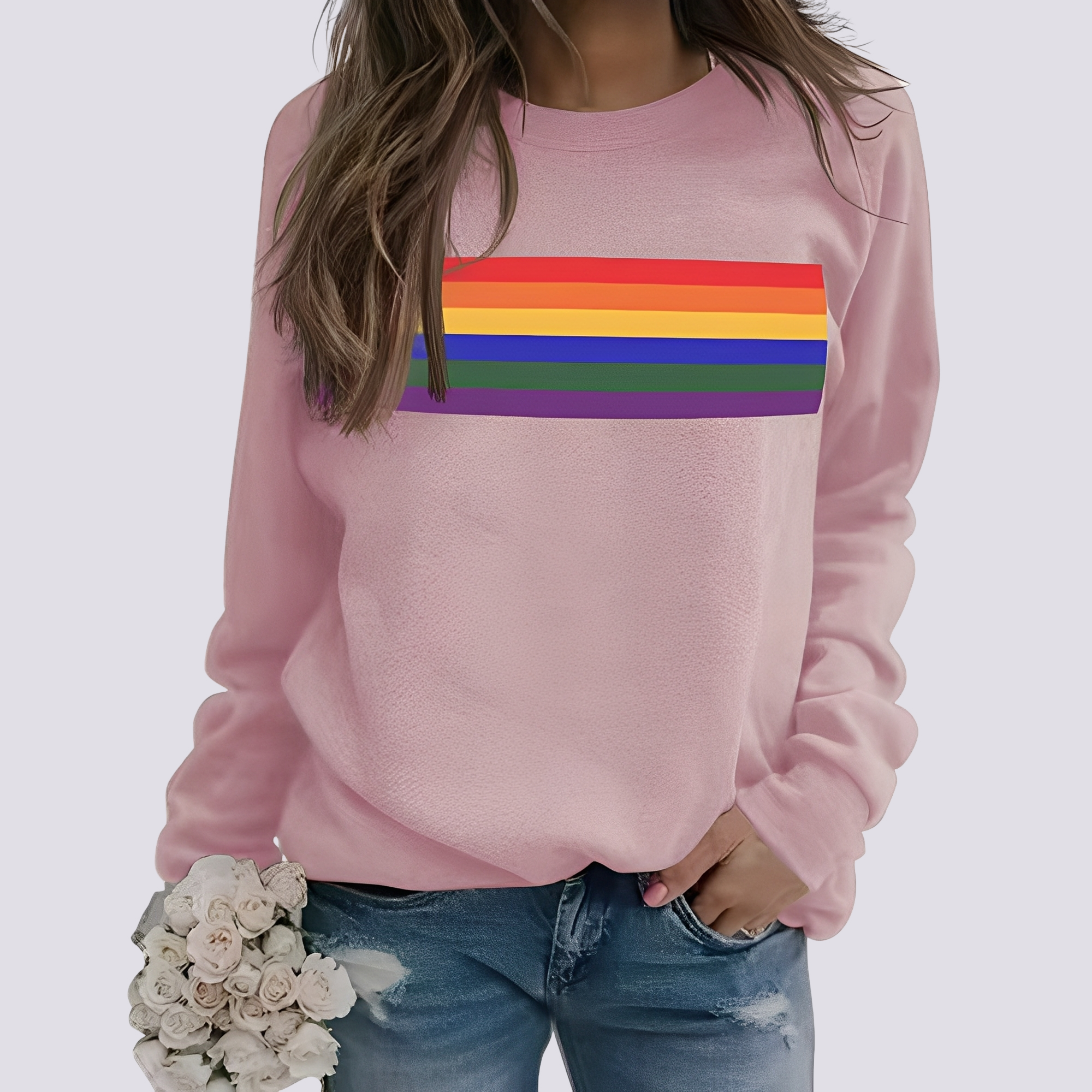 Roseann - Stylowy sweter z kolorowym wzorem dla kobiet