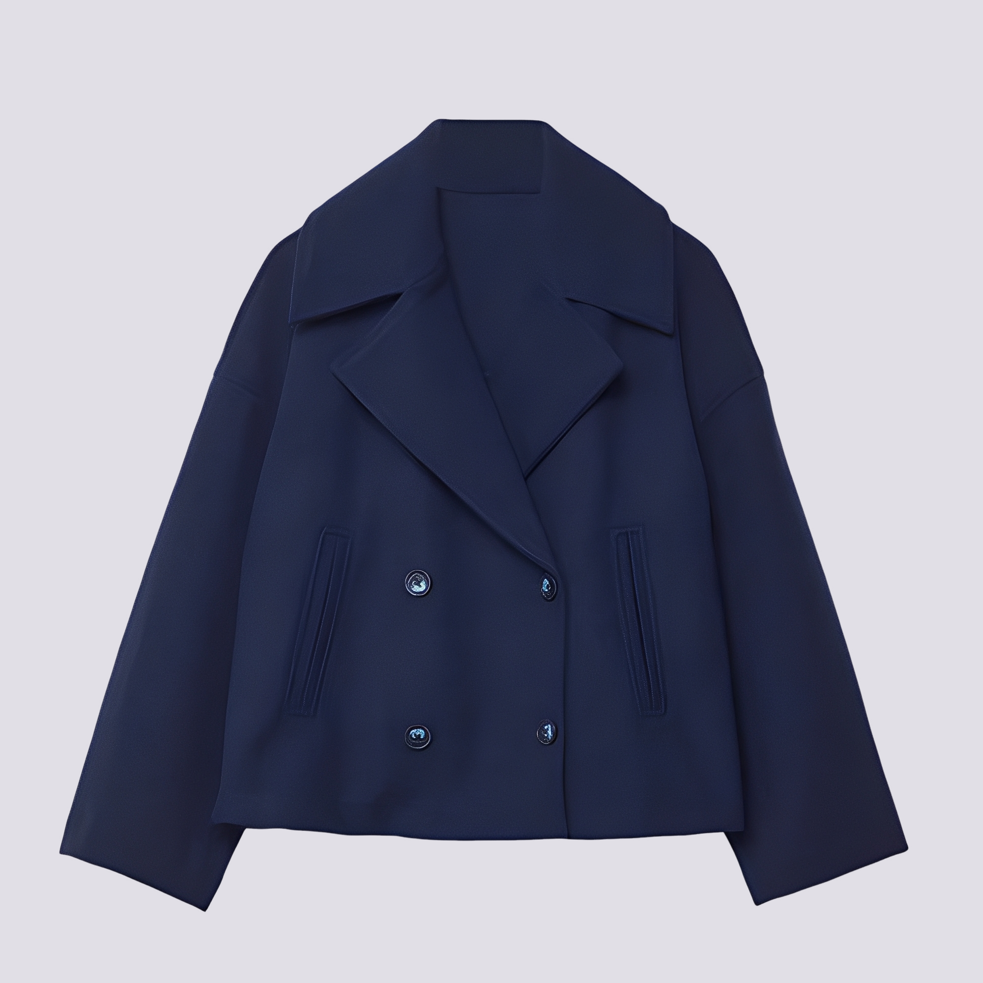 Bethney - Stylowa, krótka kurtka wełniana z klasycznym kołnierzem dla kobiet