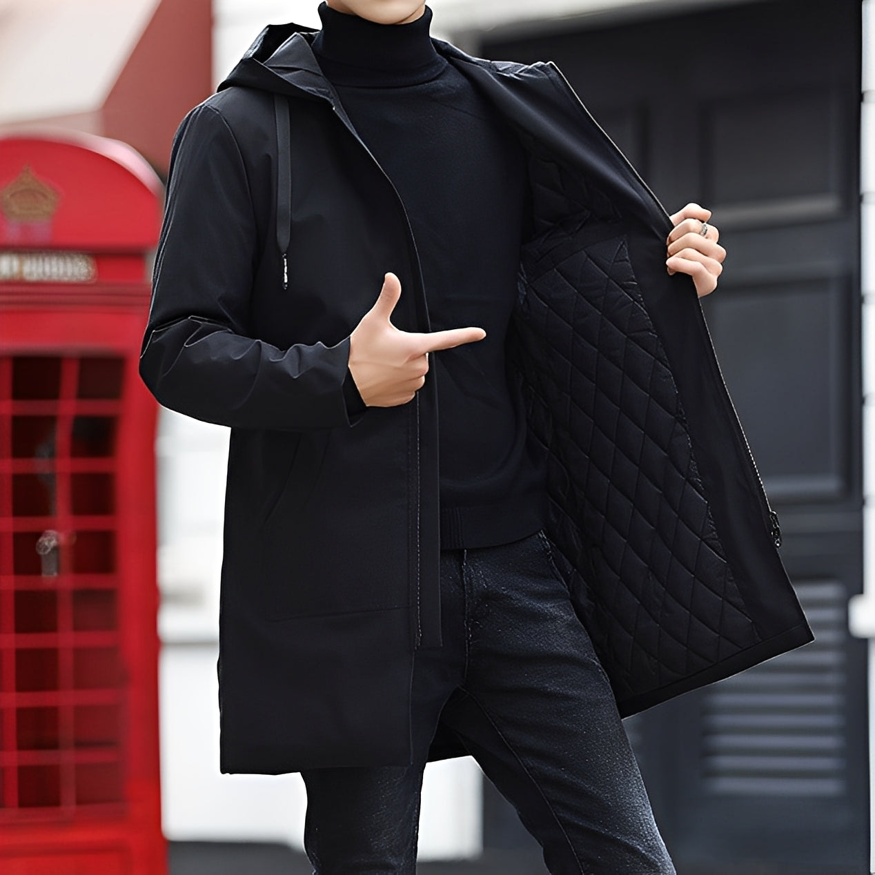 Derren - Luźna, lekka kurtka męska z kapturem