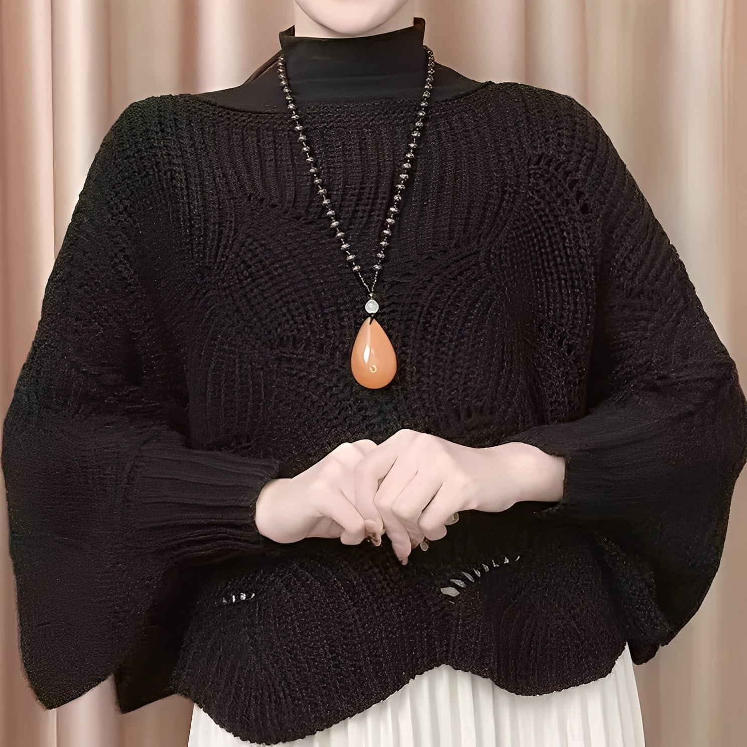 Celestine - Damski sweter termiczny z szerokimi rękawami