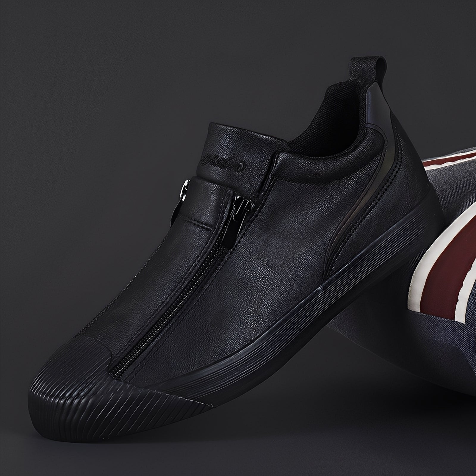 Nathan - Eleganckie damskie buty skórzane z zamkiem błyskawicznym