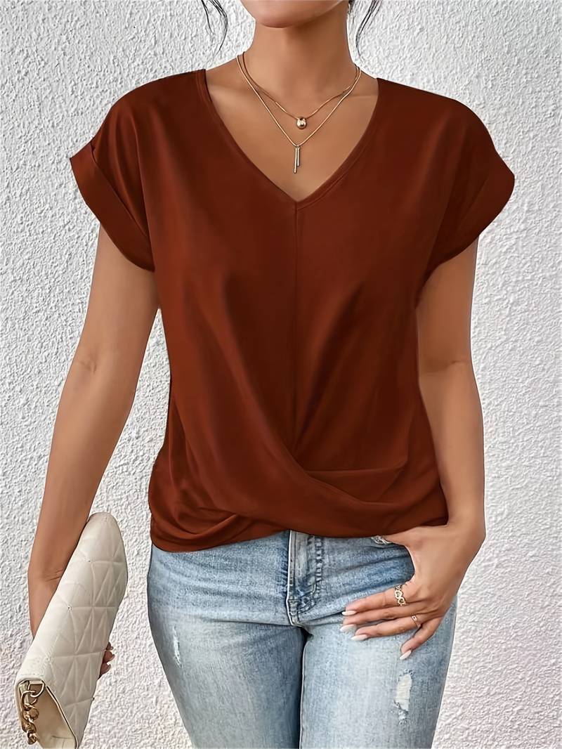 Zinnia – Luźny T-shirt z krótkim rękawem