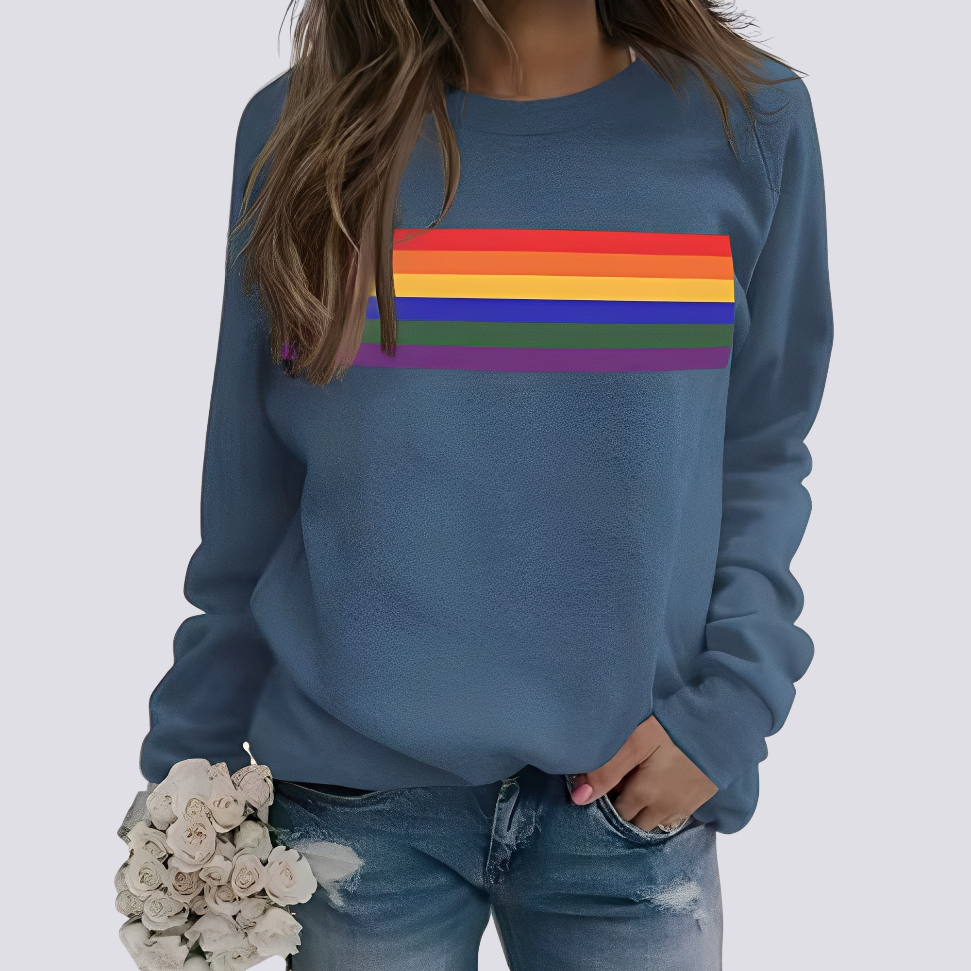 Roseann - Stylowy sweter z kolorowym wzorem dla kobiet