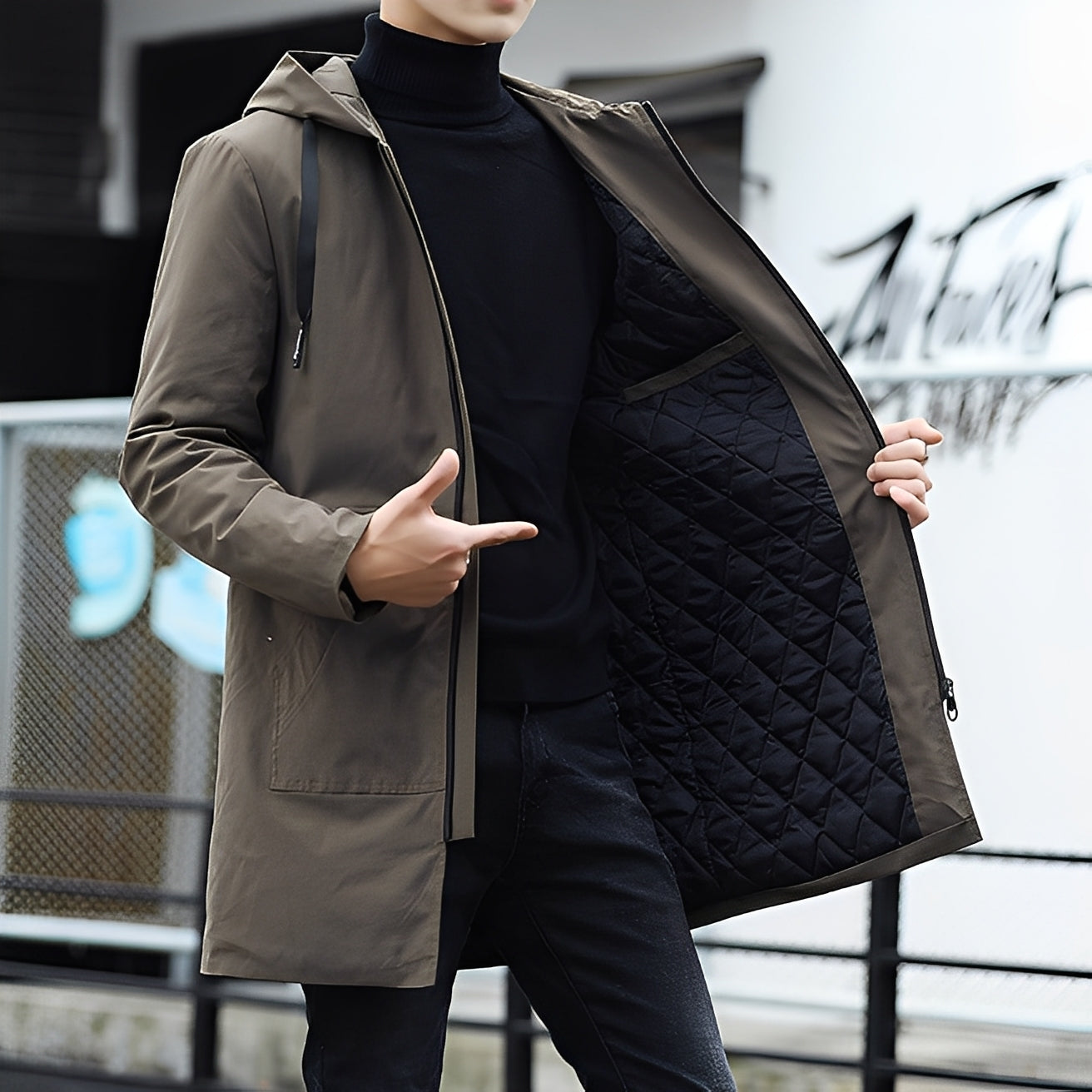 Derren - Luźna, lekka kurtka męska z kapturem