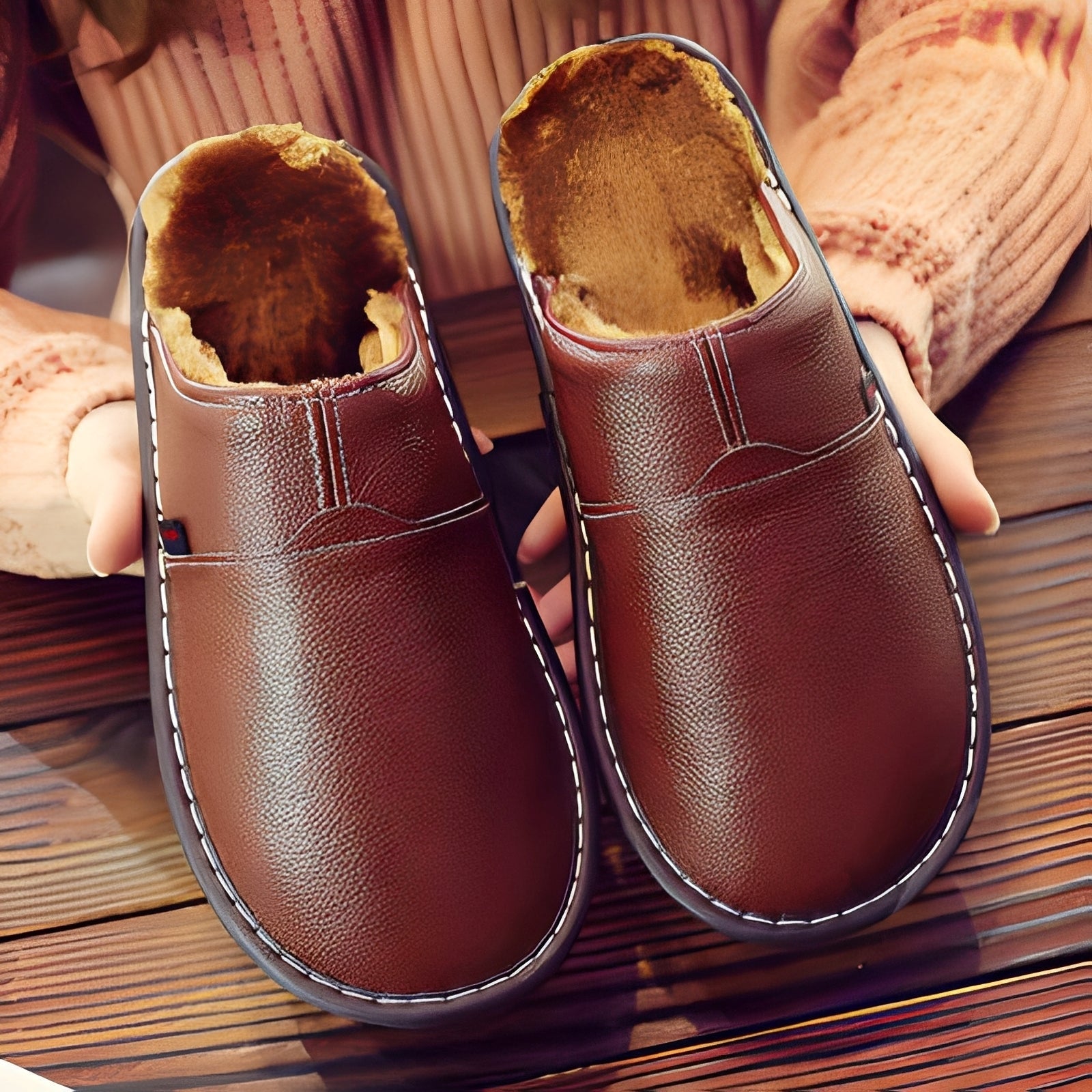 Xavier - Ciepłe sandały bawełniane dla mężczyzn