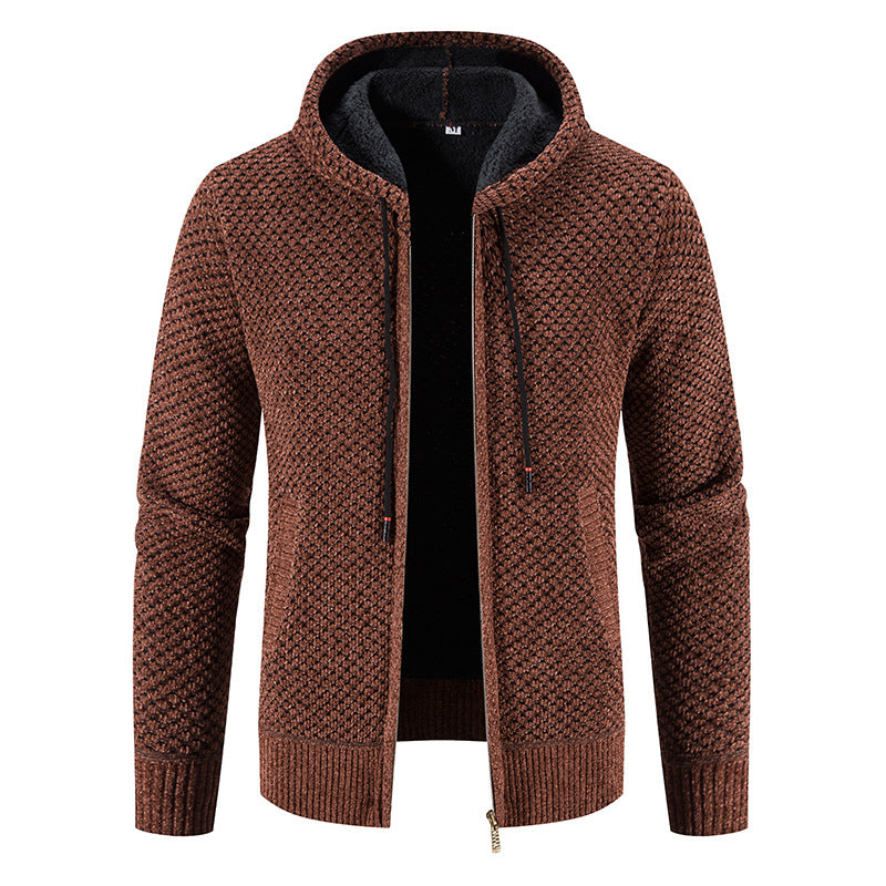 Reynard - Stylowy polarowy sweter męski z kapturem