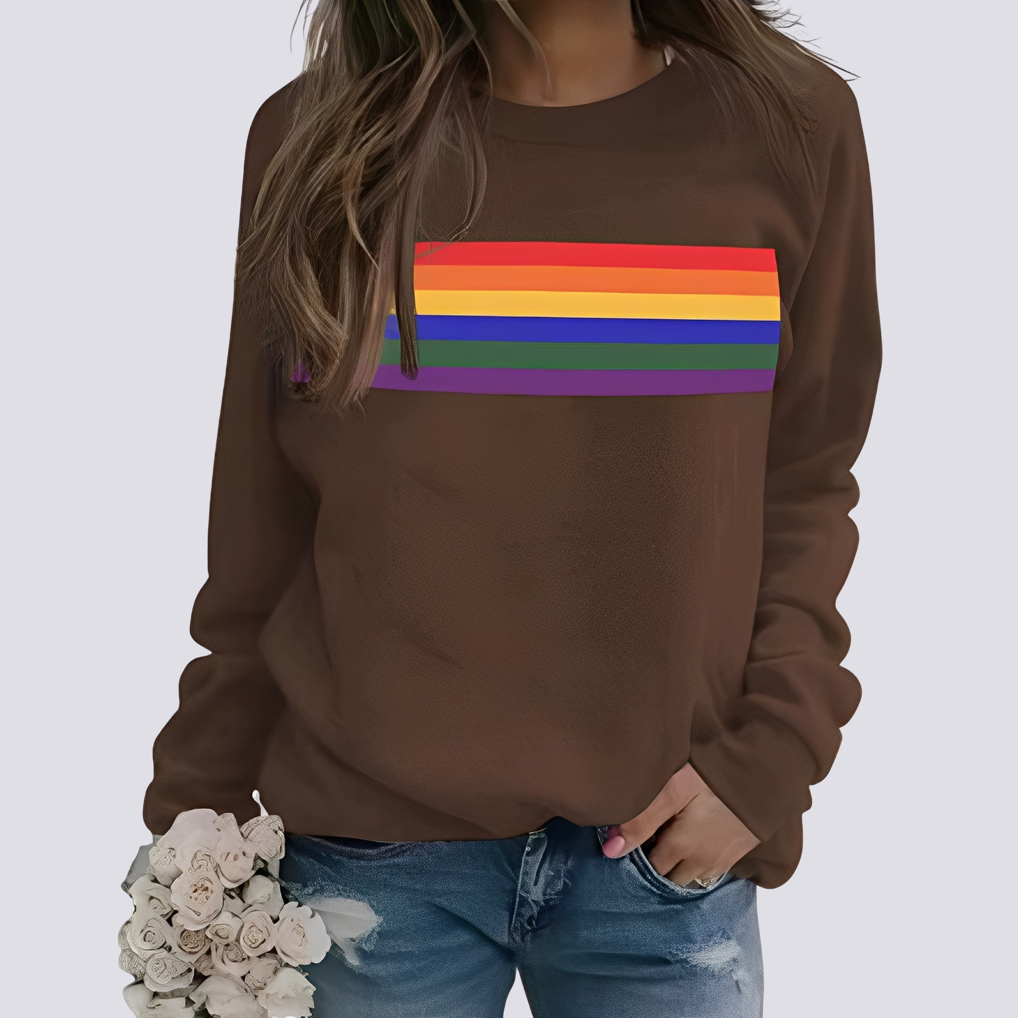 Roseann - Stylowy sweter z kolorowym wzorem dla kobiet