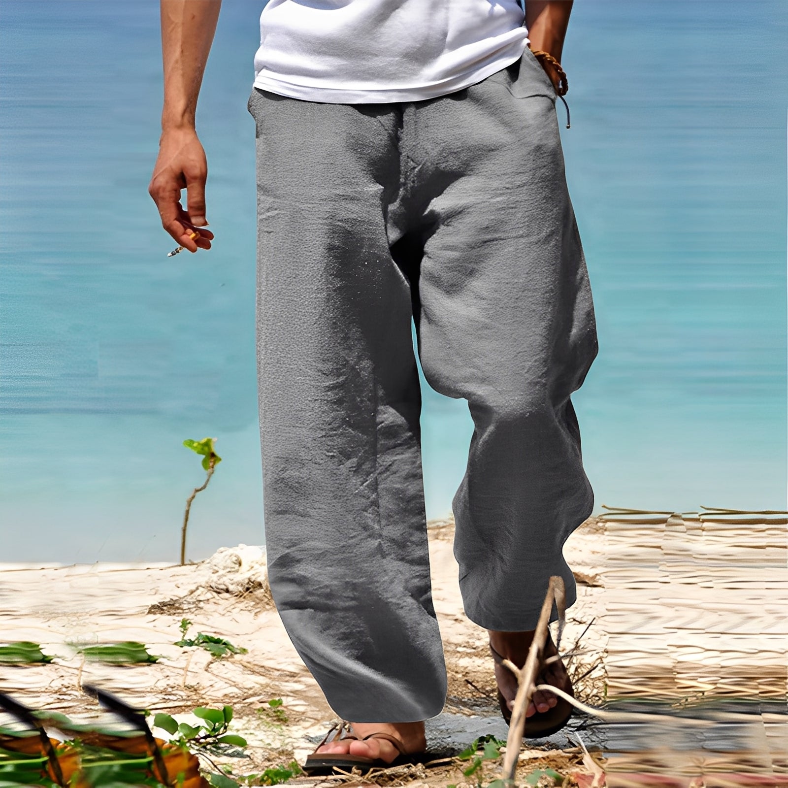 Milan - Wygodne spodnie lniane dla mężczyzn