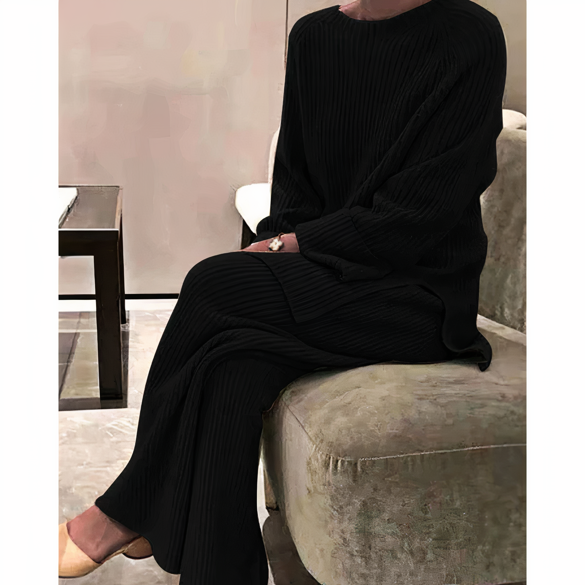 Samantha – Zestaw casualowy z dzianiny sweter i spodnie