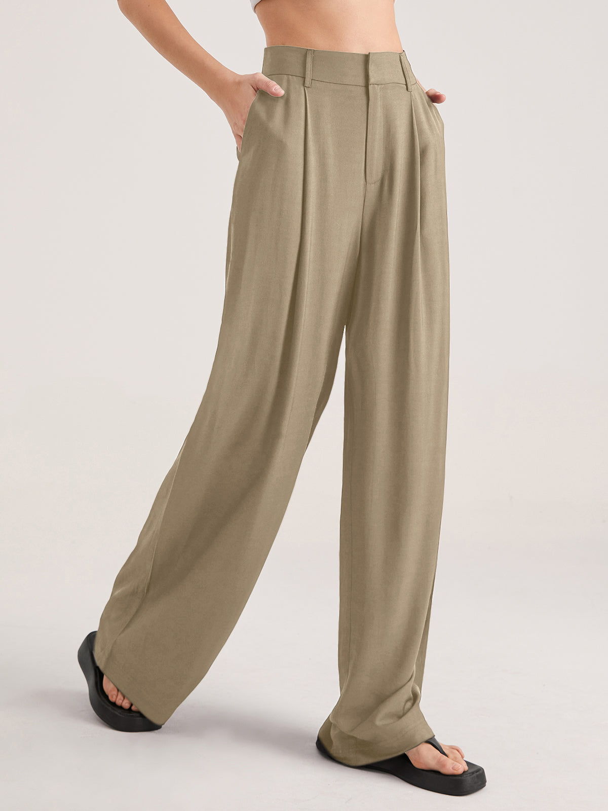 Nadia – Faltvorderhose z Wysokim Stanem