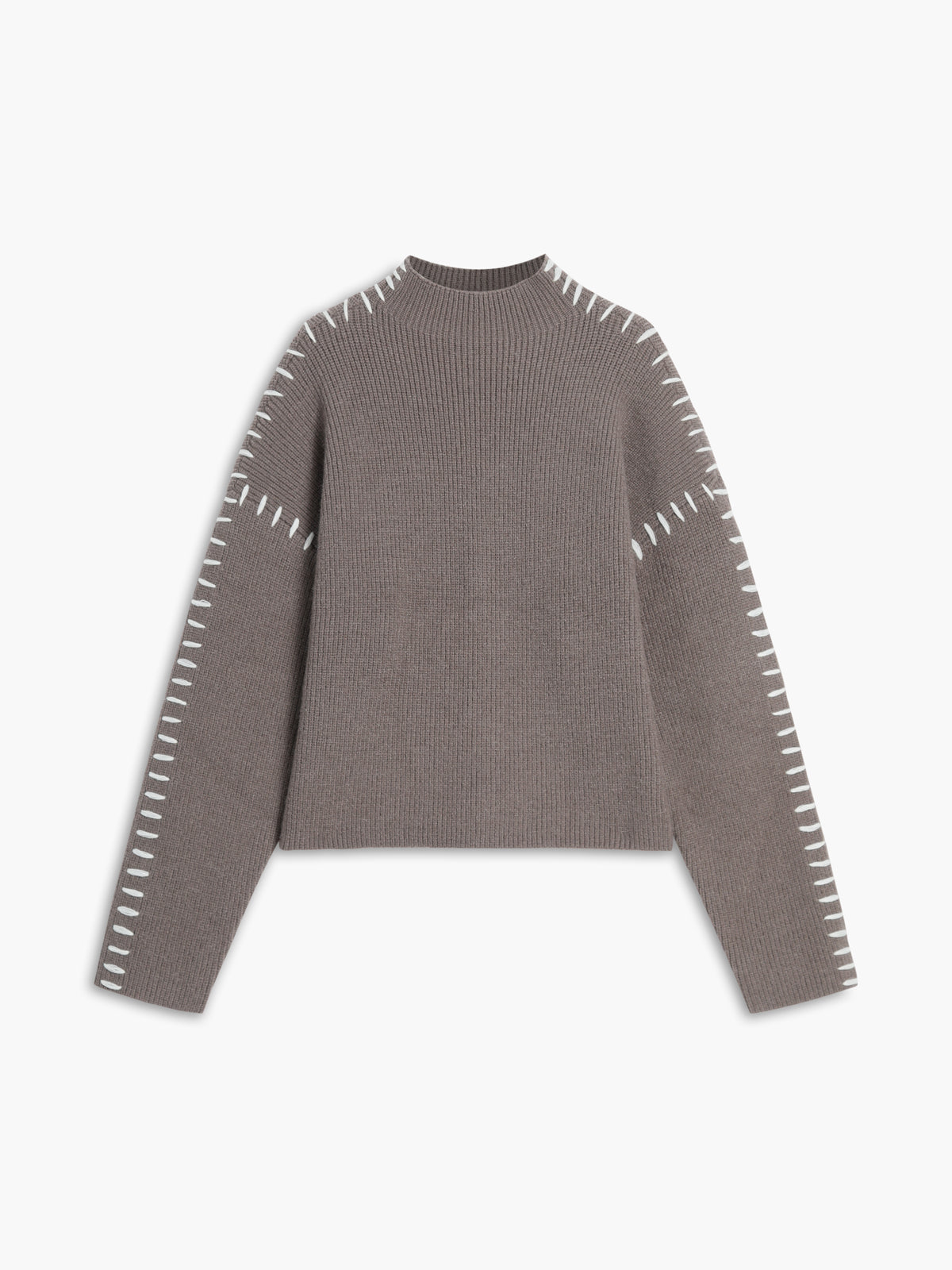 Theresa – Oversized Pullover z Wysokim Kołnierzem