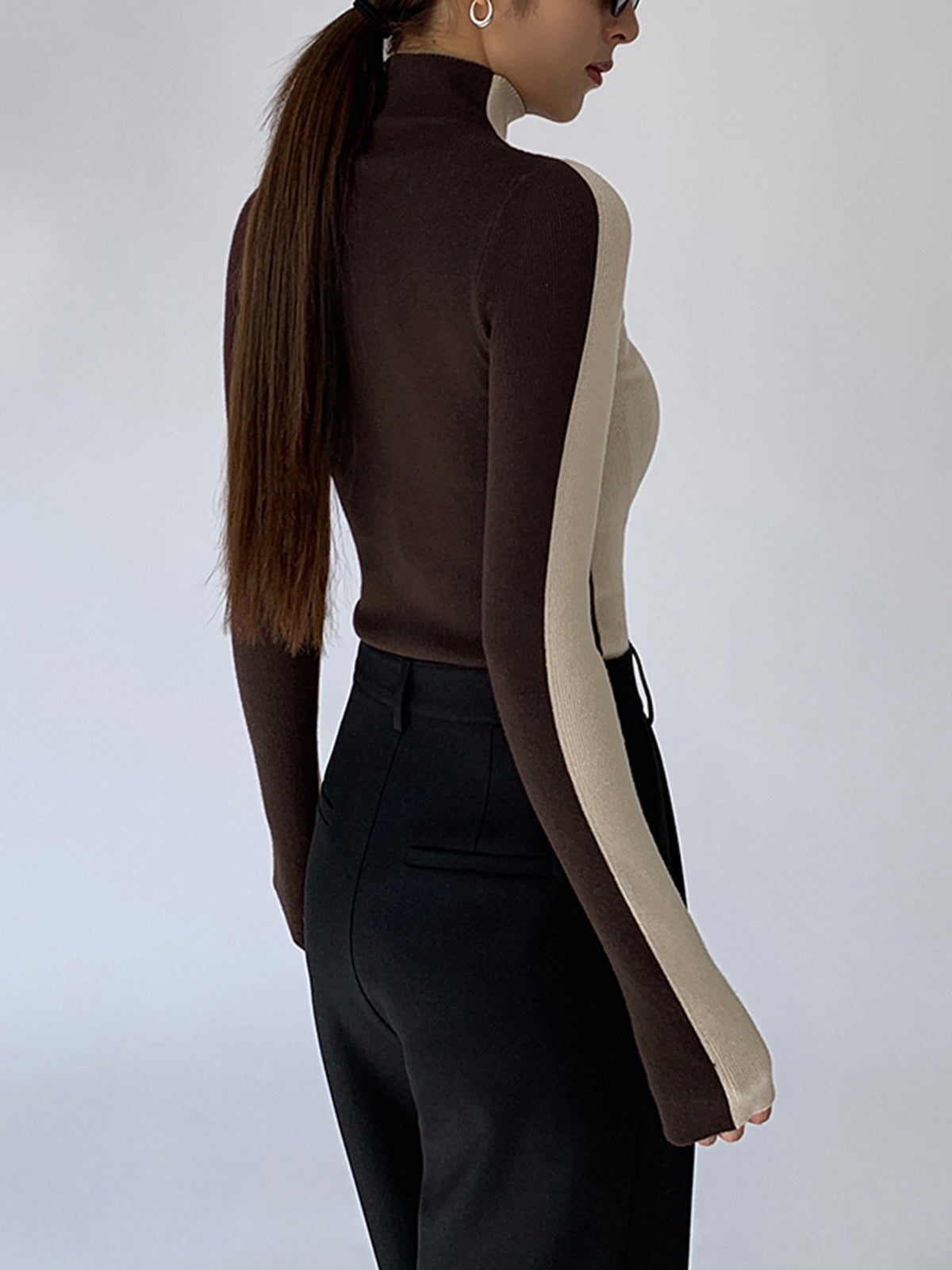 Tabea – Dwukolorowy Dwustronny Top Dzianinowy