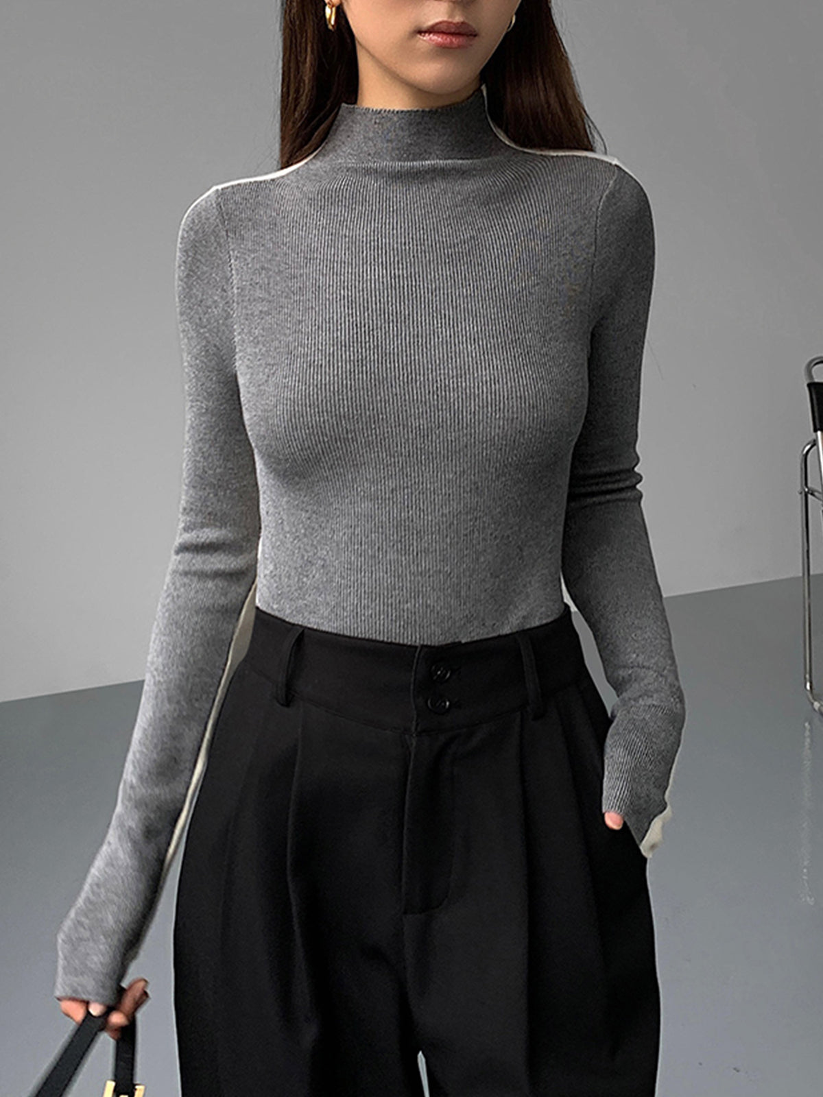 Tabea – Dwukolorowy Dwustronny Top Dzianinowy