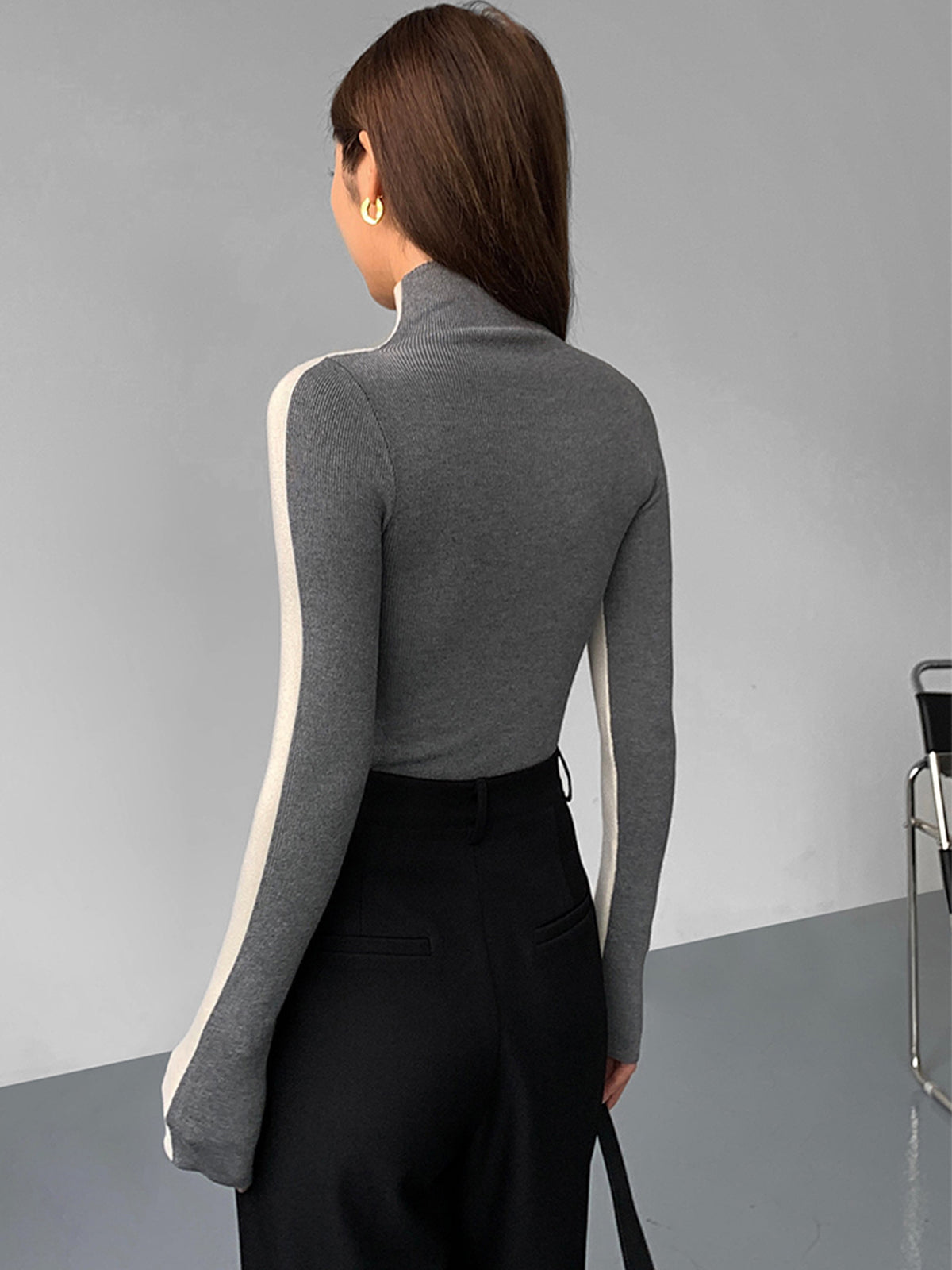 Tabea – Dwukolorowy Dwustronny Top Dzianinowy
